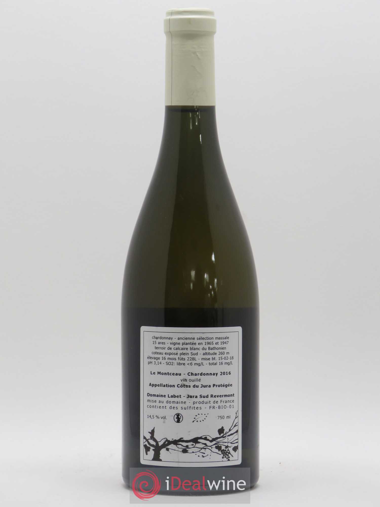 Côtes du Jura Chardonnay Le Montceau Romain - Julien - Charline Labet 2016 - Lot de 1 bouteille - 1