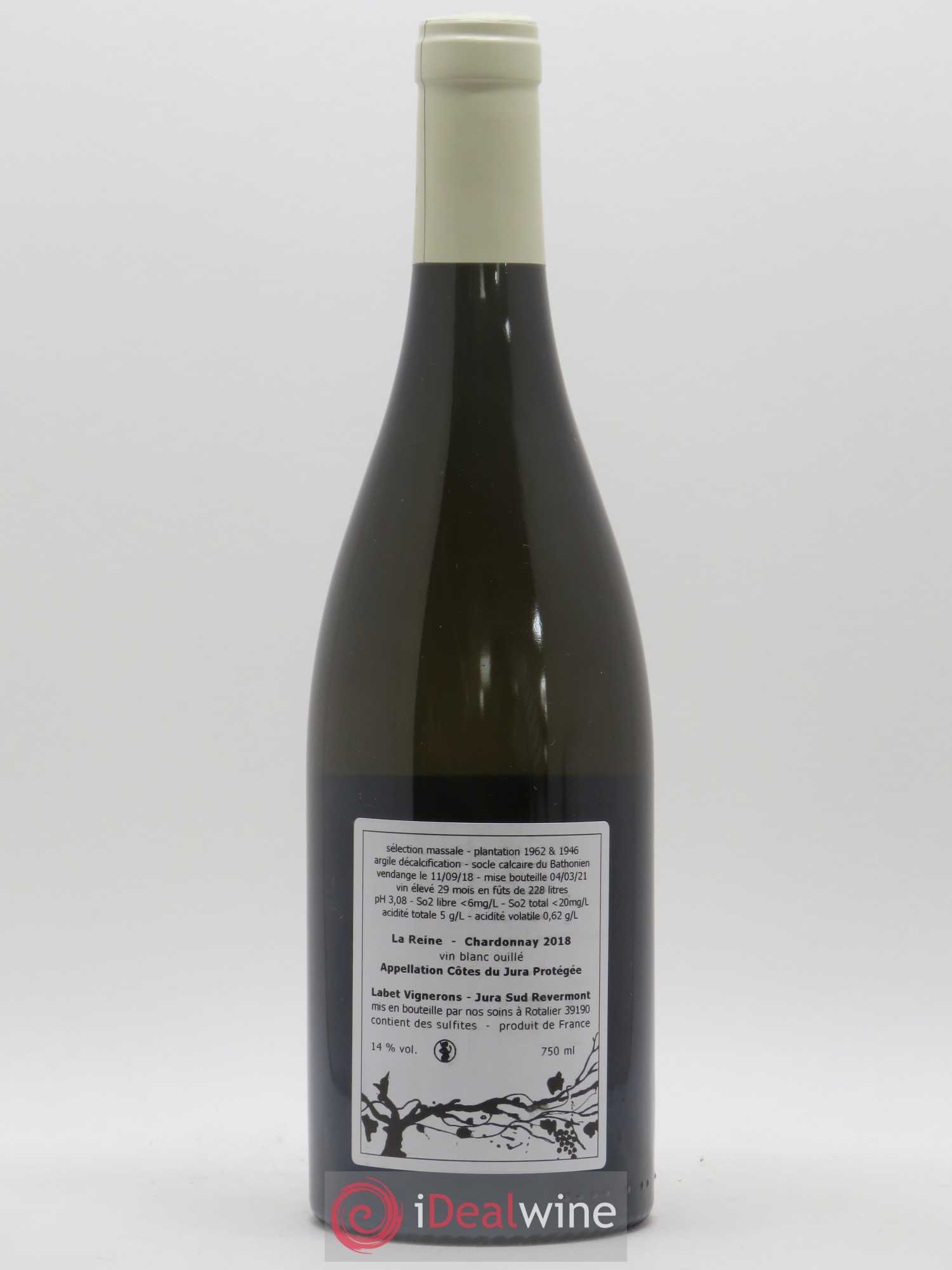 Côtes du Jura Chardonnay La Reine Romain - Julien - Charline Labet 2018 - Lot de 1 bouteille - 1