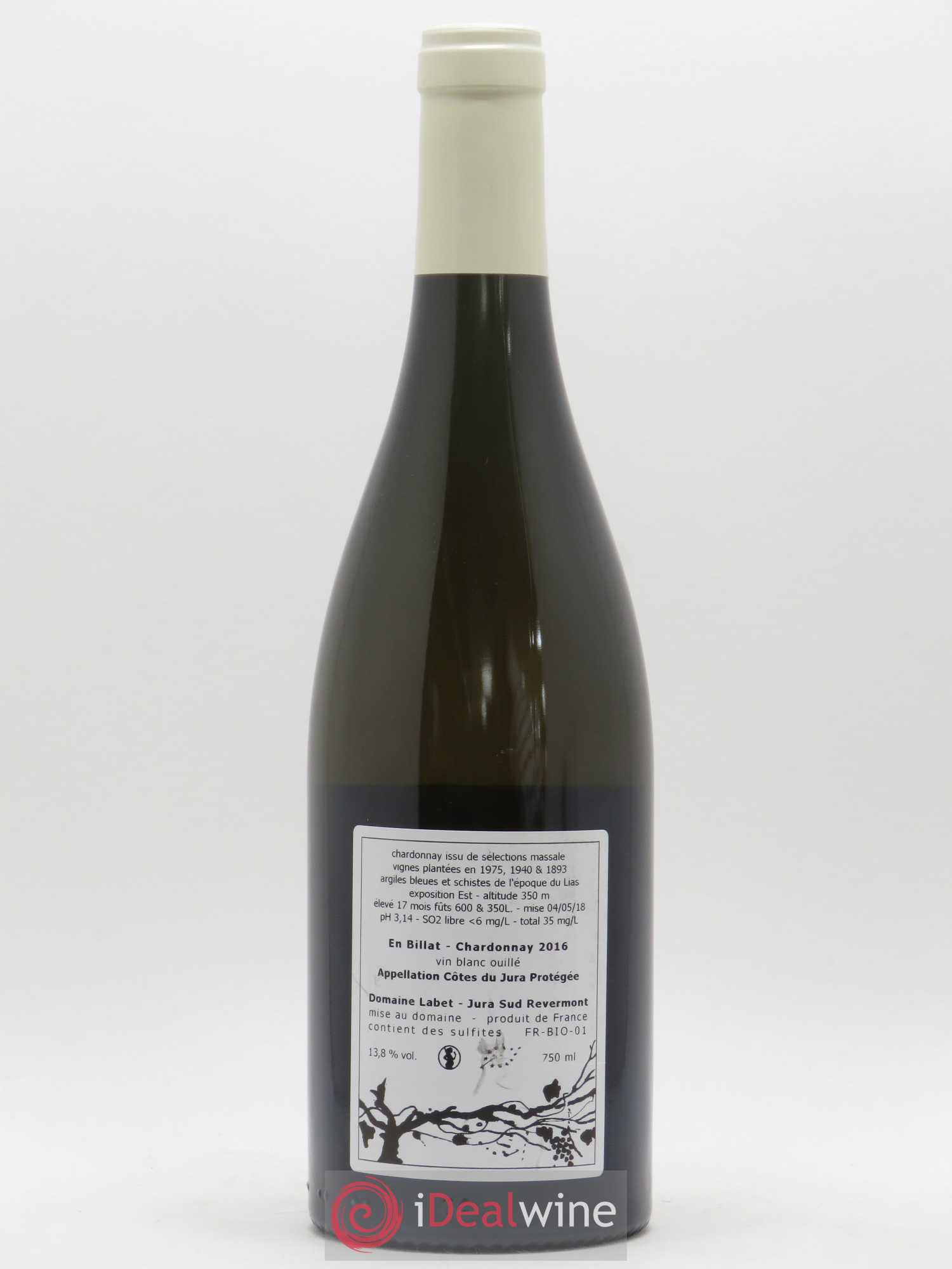 Côtes du Jura Chardonnay En Billat Labet (Domaine) 2016 - Lot de 1 bouteille - 1