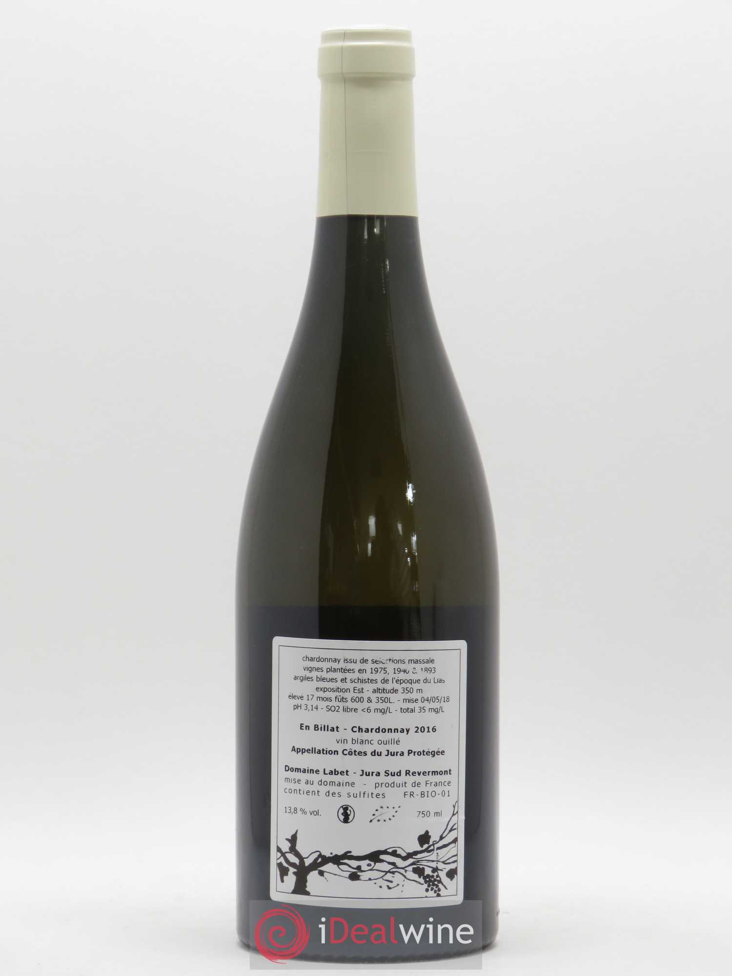 Côtes du Jura Chardonnay En Billat Labet (Domaine) 2016 - Lot de 1 bouteille - 1