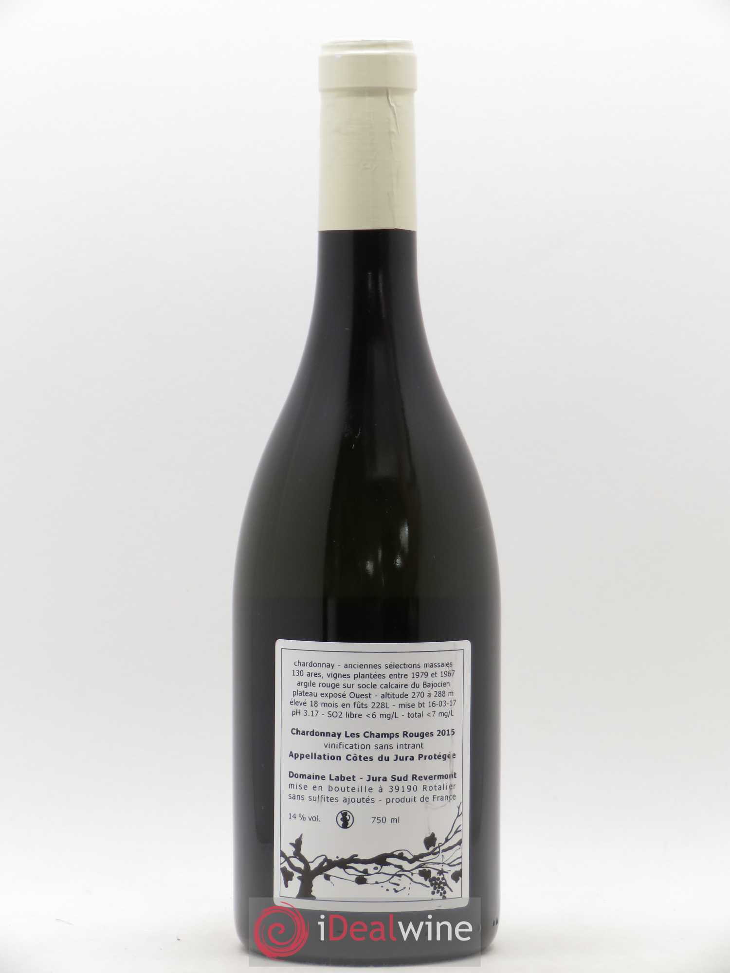 Côtes du Jura Chardonnay Les Champs Rouges Romain - Julien - Charline Labet 2015 - Lot de 1 bouteille - 1