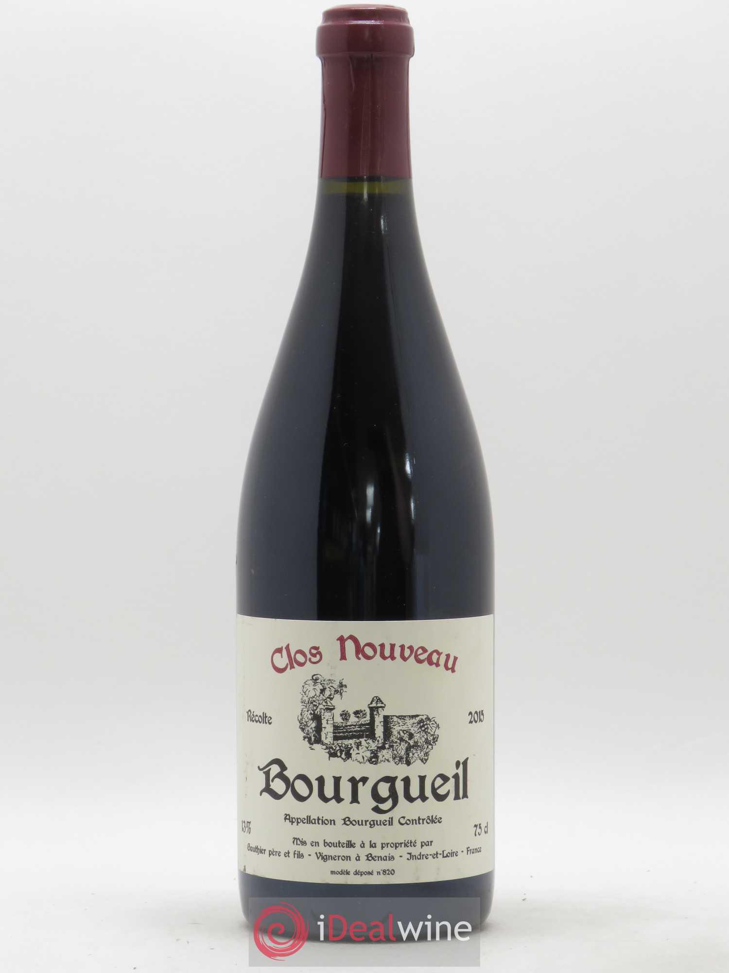Bourgueil Clos Nouveau Domaine du Bel Air 2015 - Lot de 1 bouteille - 0