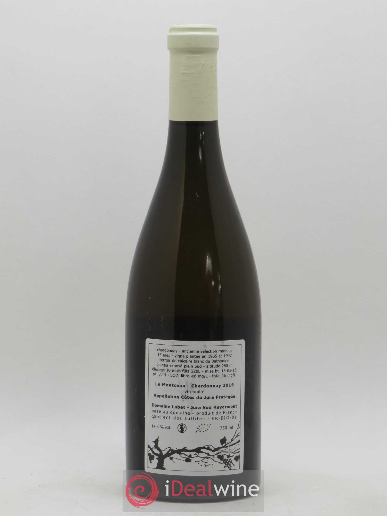 Côtes du Jura Chardonnay Le Montceau Romain - Julien - Charline Labet 2016 - Lot de 1 bouteille - 1