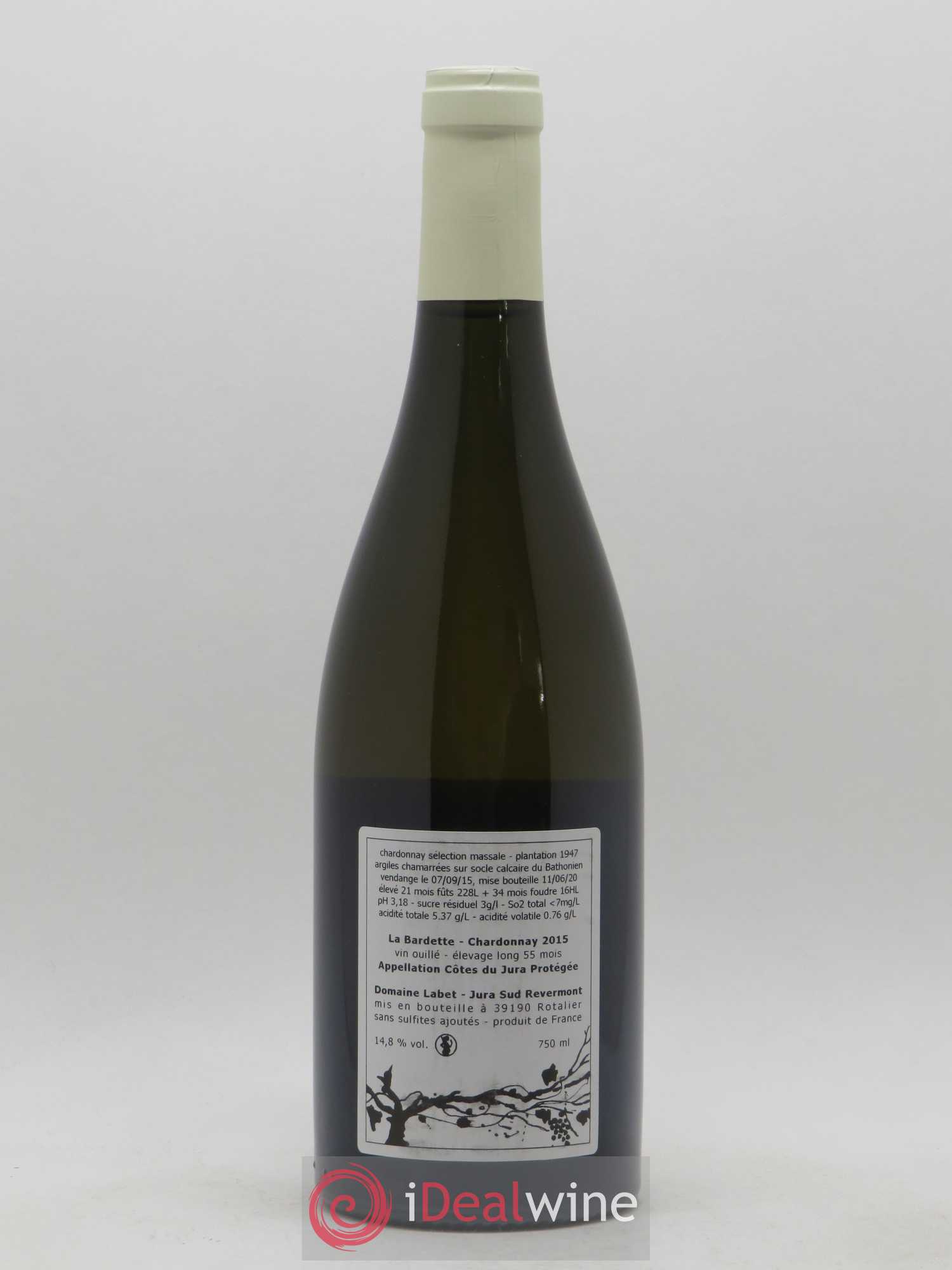 Côtes du Jura Chardonnay La Bardette Romain - Julien  - Charline Labet 2015 - Lot de 1 bouteille - 1