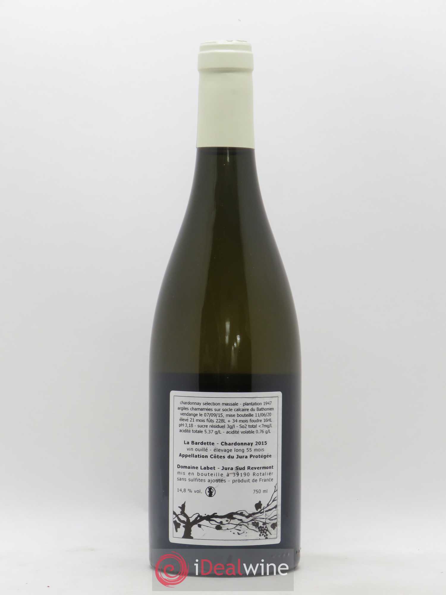 Côtes du Jura Chardonnay La Bardette Romain - Julien  - Charline Labet 2015 - Lot de 1 bouteille - 1