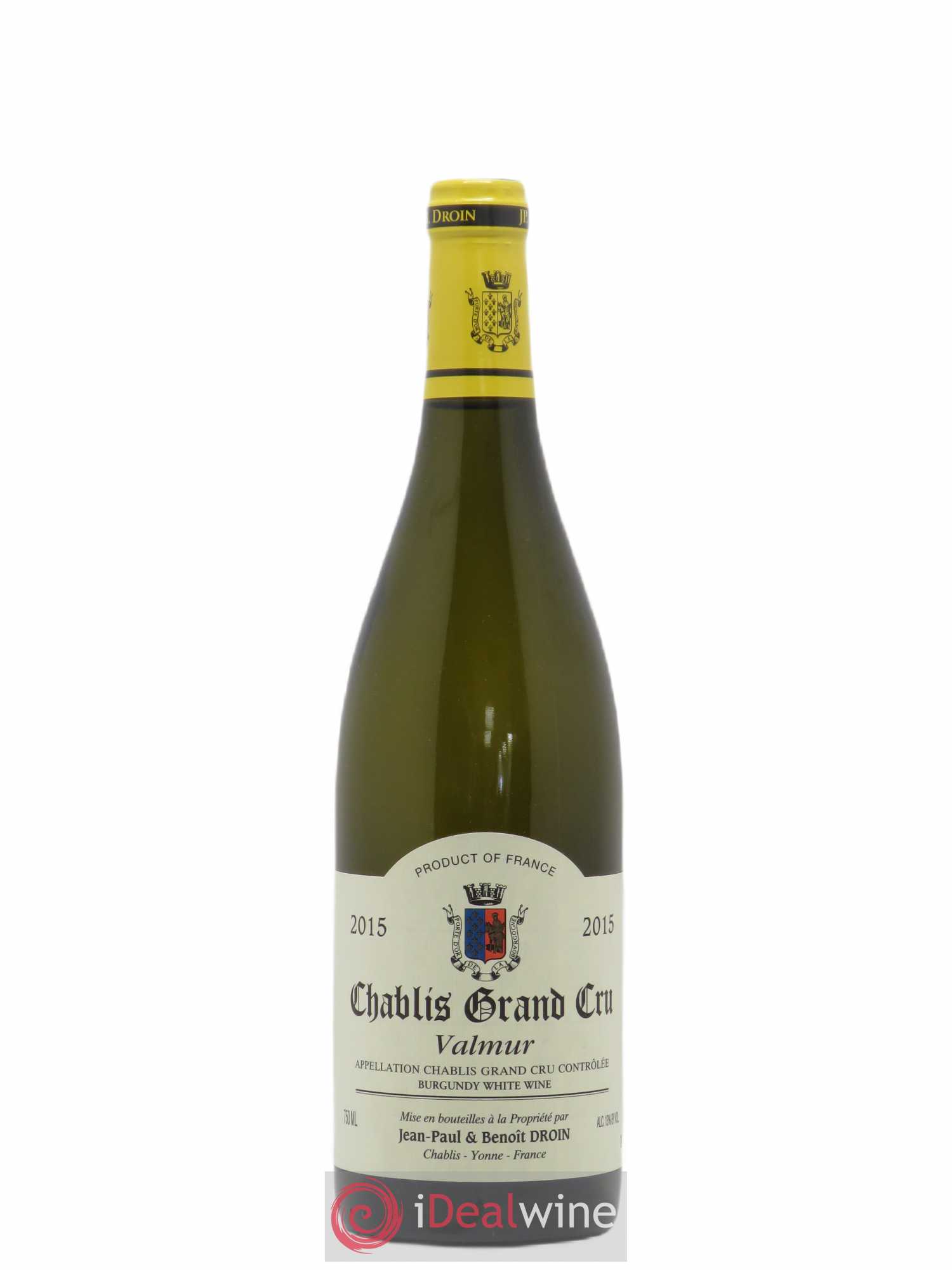 Chablis Grand Cru Valmur Jean-Paul & Benoît Droin (Domaine) 2015 - Lot de 1 bouteille - 0