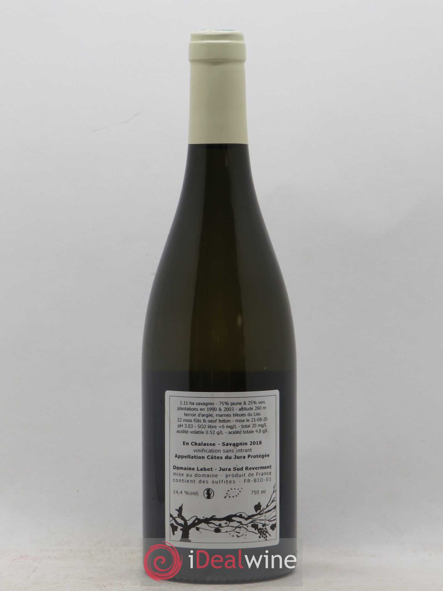 Côtes du Jura Fleur de Savagnin En Chalasse Romain - Julien - Charline Labet 2018 - Lot de 1 bouteille - 1