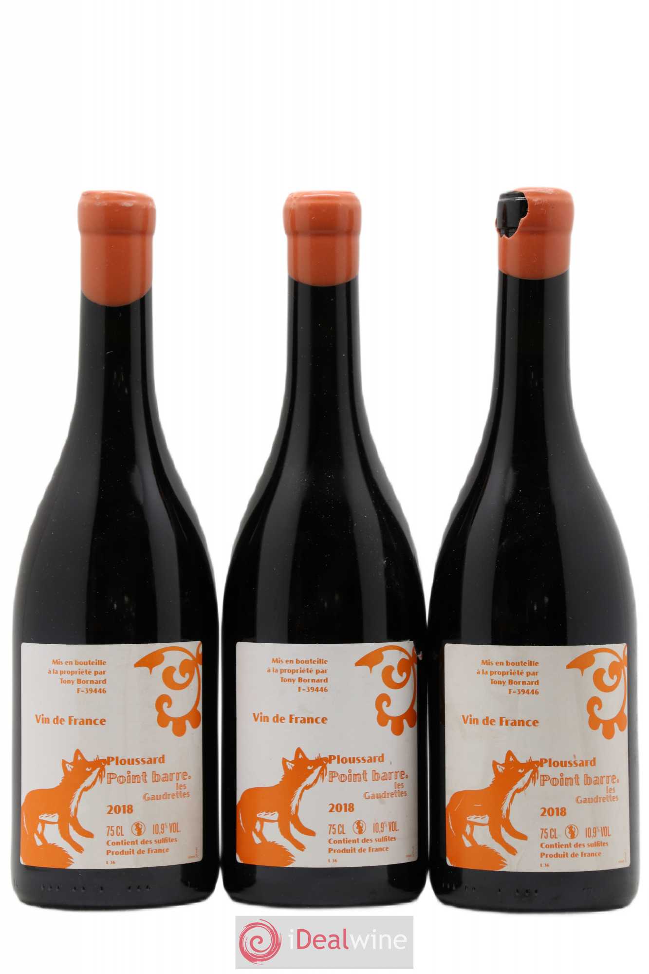 Arbois-Pupillin Ploussard Point Barre Bornard 2018 - Lot de 3 bouteilles - 0