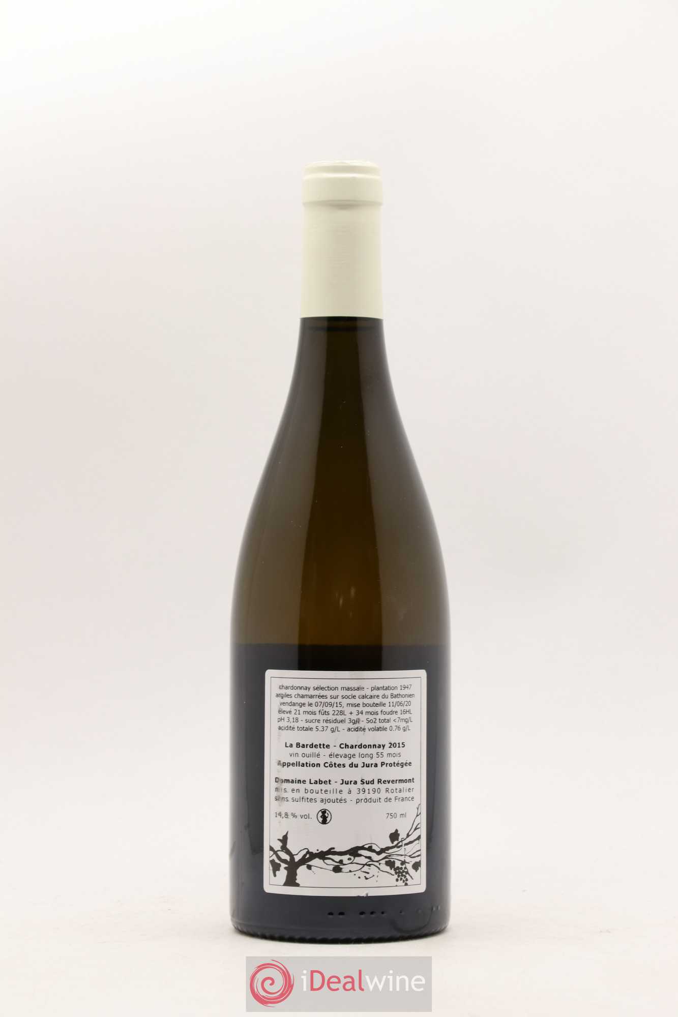Côtes du Jura Chardonnay La Bardette Romain - Julien - Charline Labet 2015 - Lot de 1 bouteille - 1