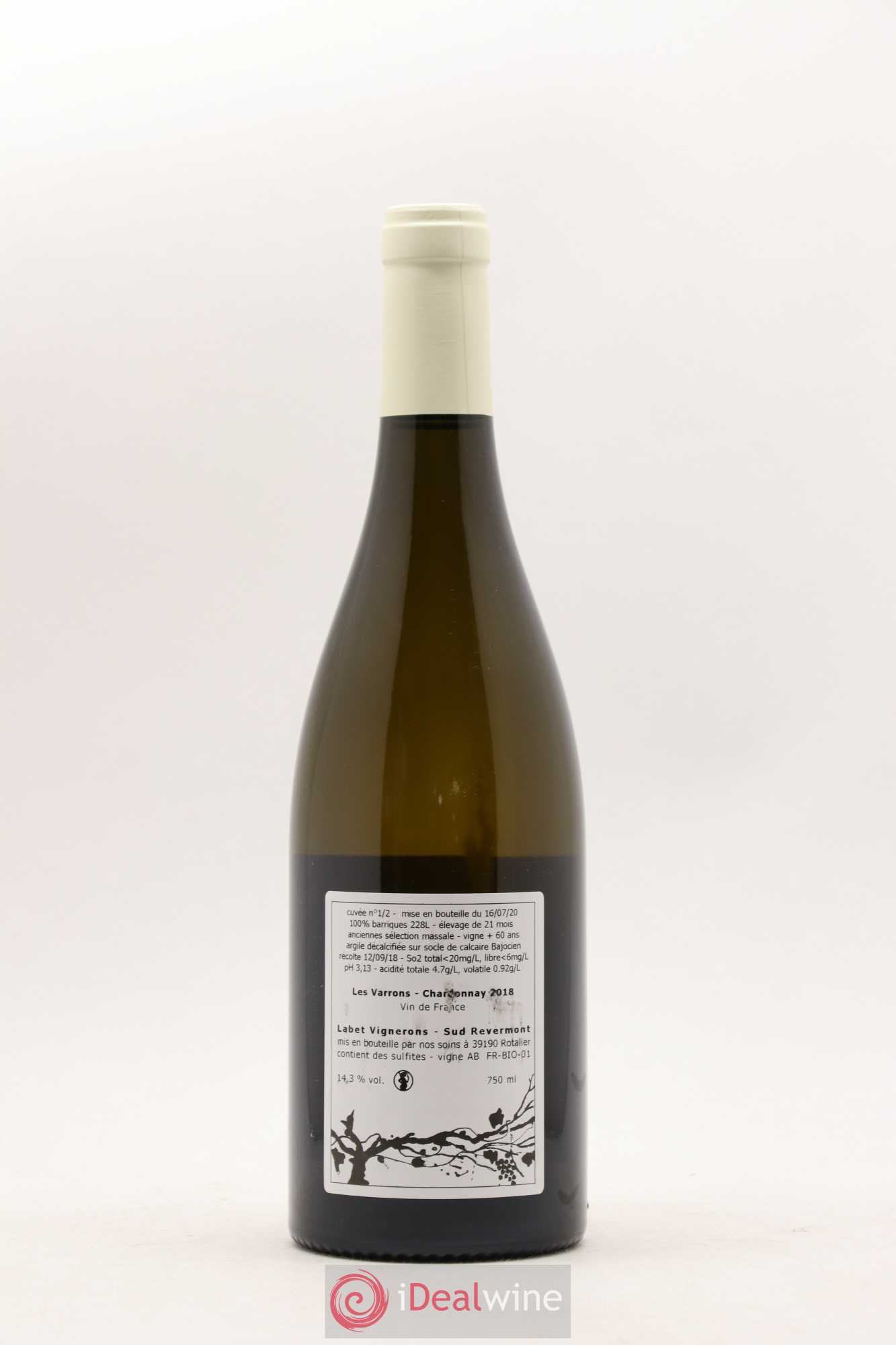 Côtes du Jura Chardonnay Les Varrons Romain - Julien - Charline Labet 2018 - Lot de 1 bouteille - 1