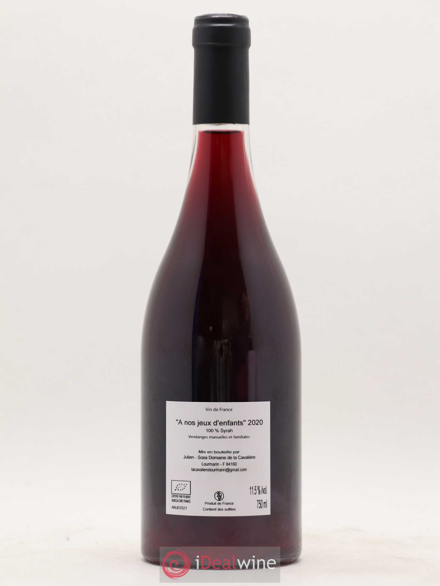 Vin de France Domaine de la Cavalière A nos jeux d'enfants 2020 - Lot de 1 bouteille - 1