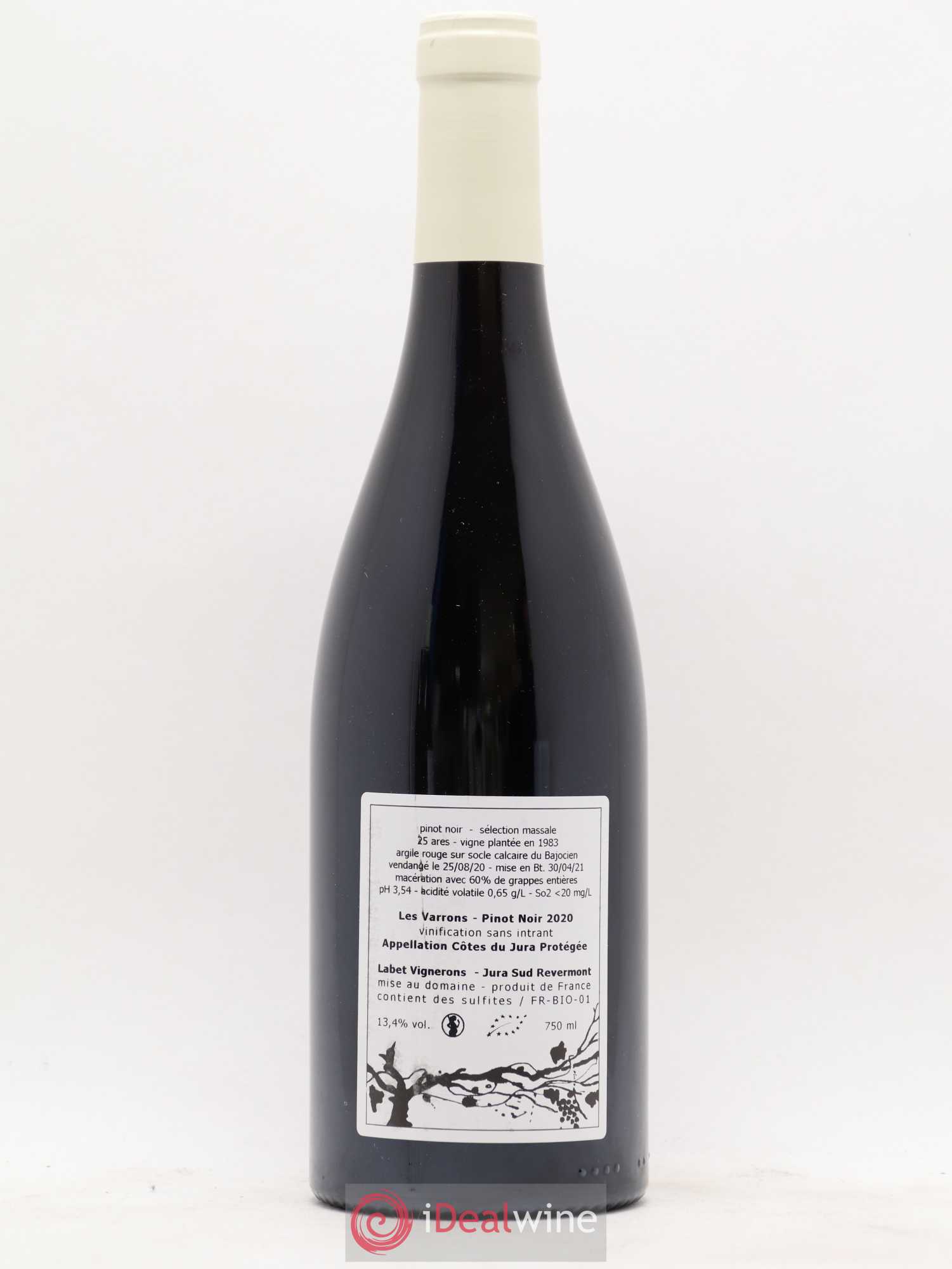 Côtes du Jura Pinot Noir Les Varrons Sélection Massale Romain - Julien - Charline Labet 2020 - Lot de 1 bouteille - 1