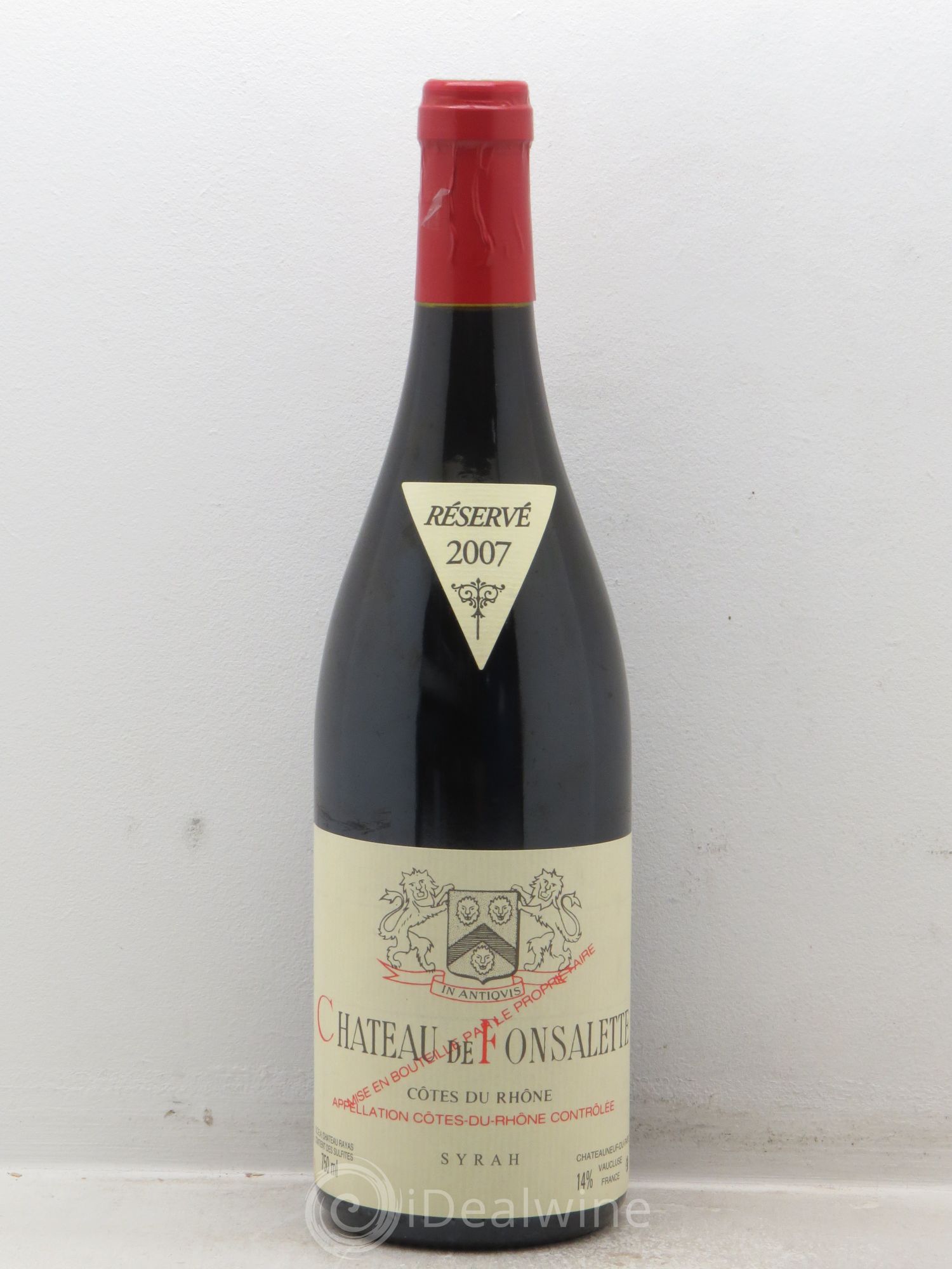 Côtes-du-Rhône Cuvée Syrah Château de Fonsalette 2007 - Lot de 1 bouteille - 0