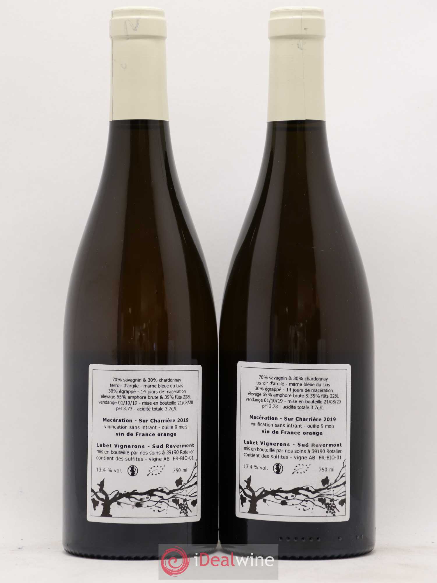 Côtes du Jura Savagnin de macération La Bardette Romain - Julien - Charline Labet 2019 - Lot de 2 bouteilles - 1