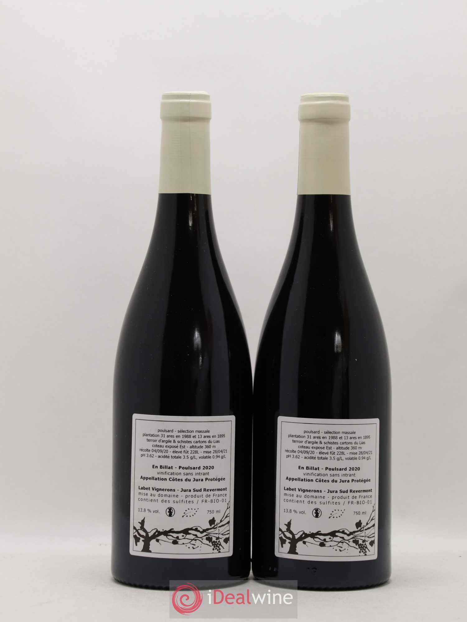 Côtes du Jura Poulsard En Billat Romain - Julien  - Charline Labet 2020 - Lot de 2 bouteilles - 1