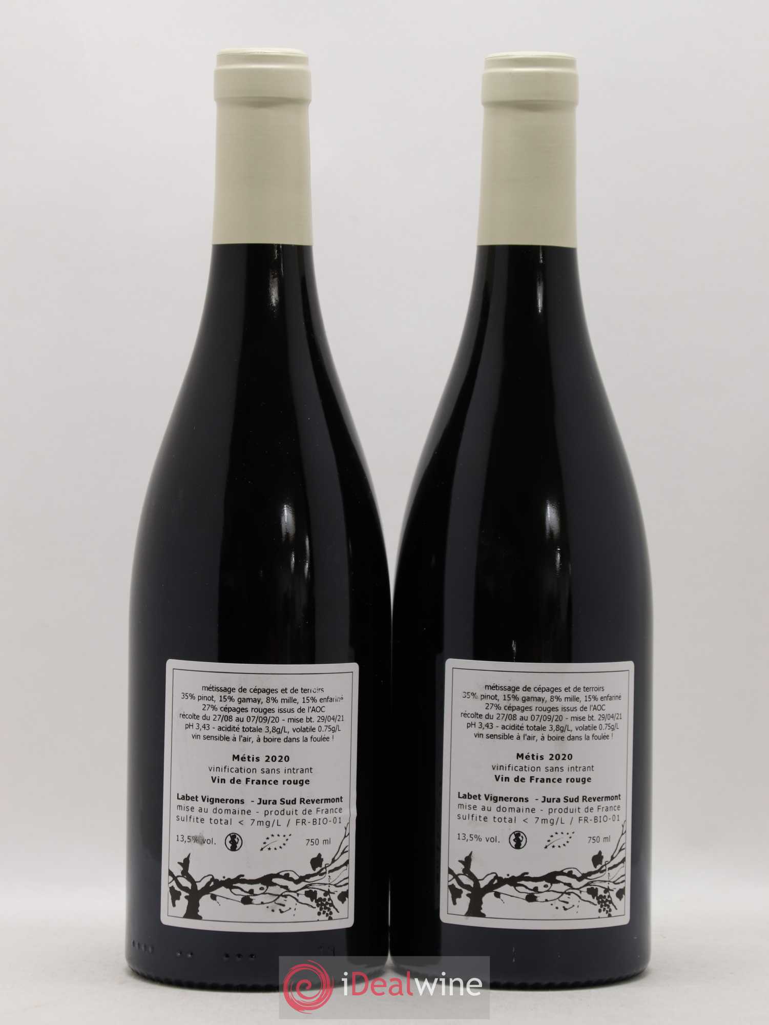 Vin de France Métis Romain - Julien - Charline Labet 2020 - Lot de 2 bouteilles - 1
