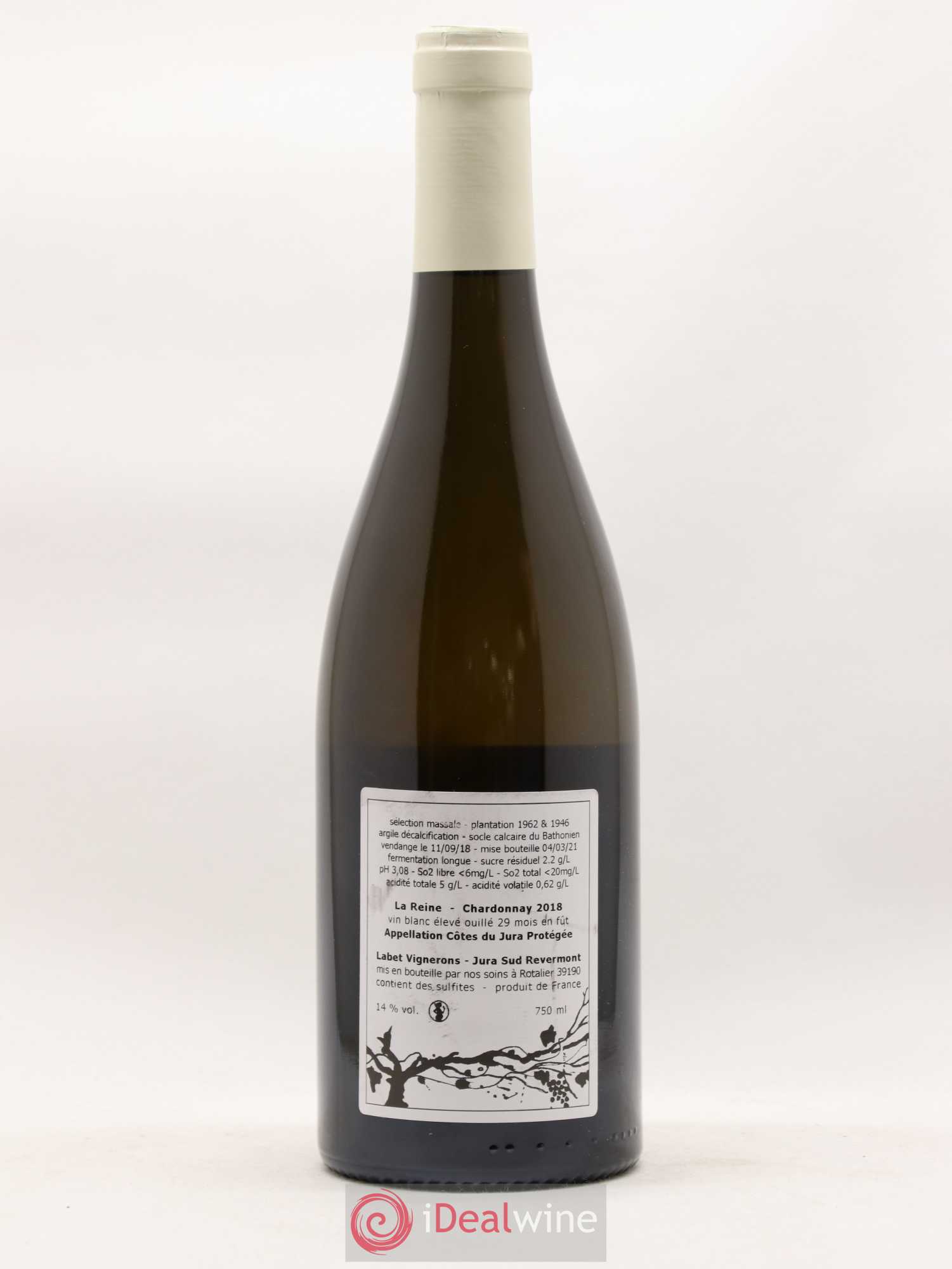 Côtes du Jura Chardonnay La Reine Romain - Julien - Charline Labet 2018 - Lot de 1 bouteille - 1