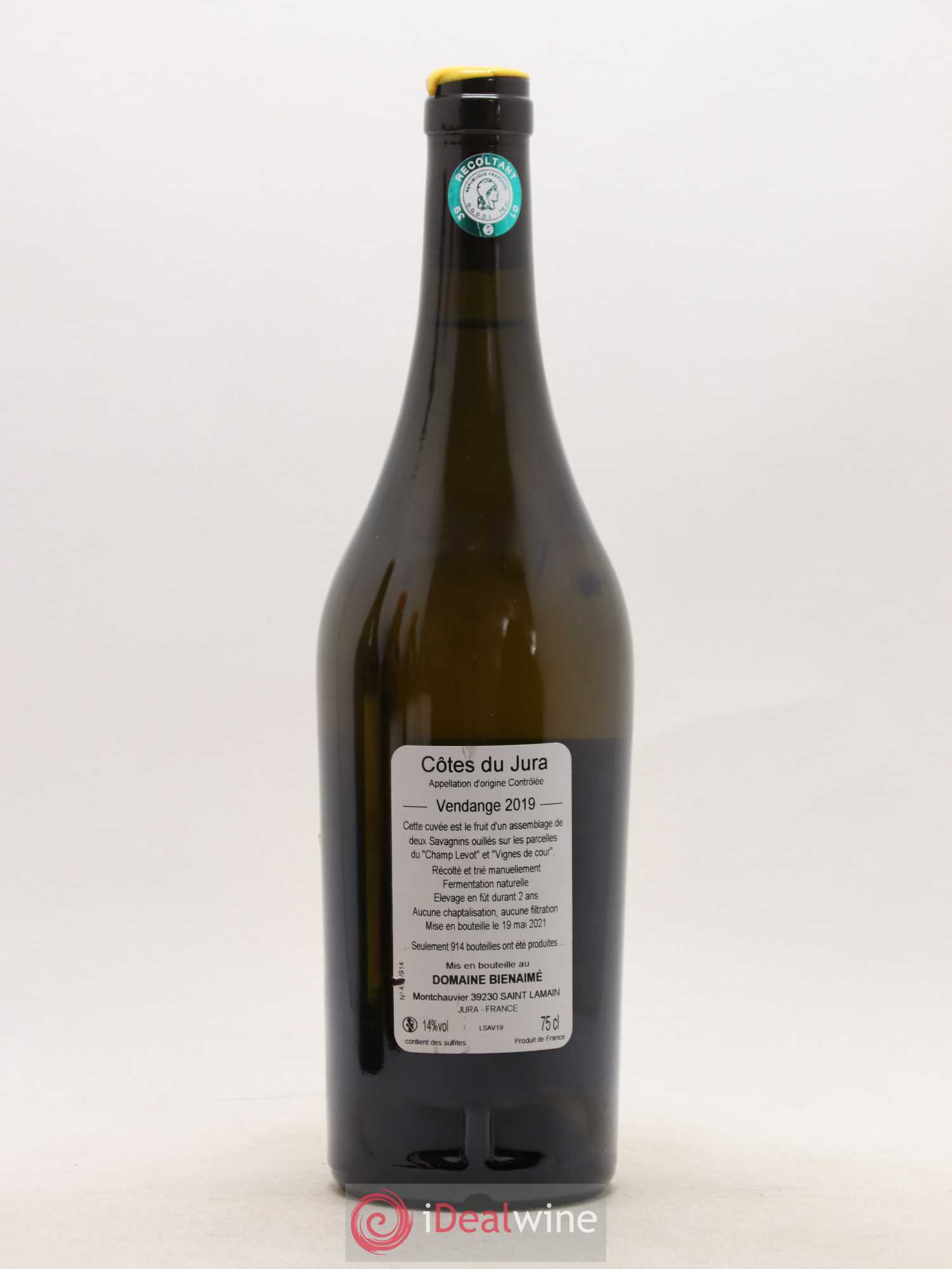 Côtes du Jura Savagnin Bruno Bienaimé 2019 - Lot de 1 bouteille - 1