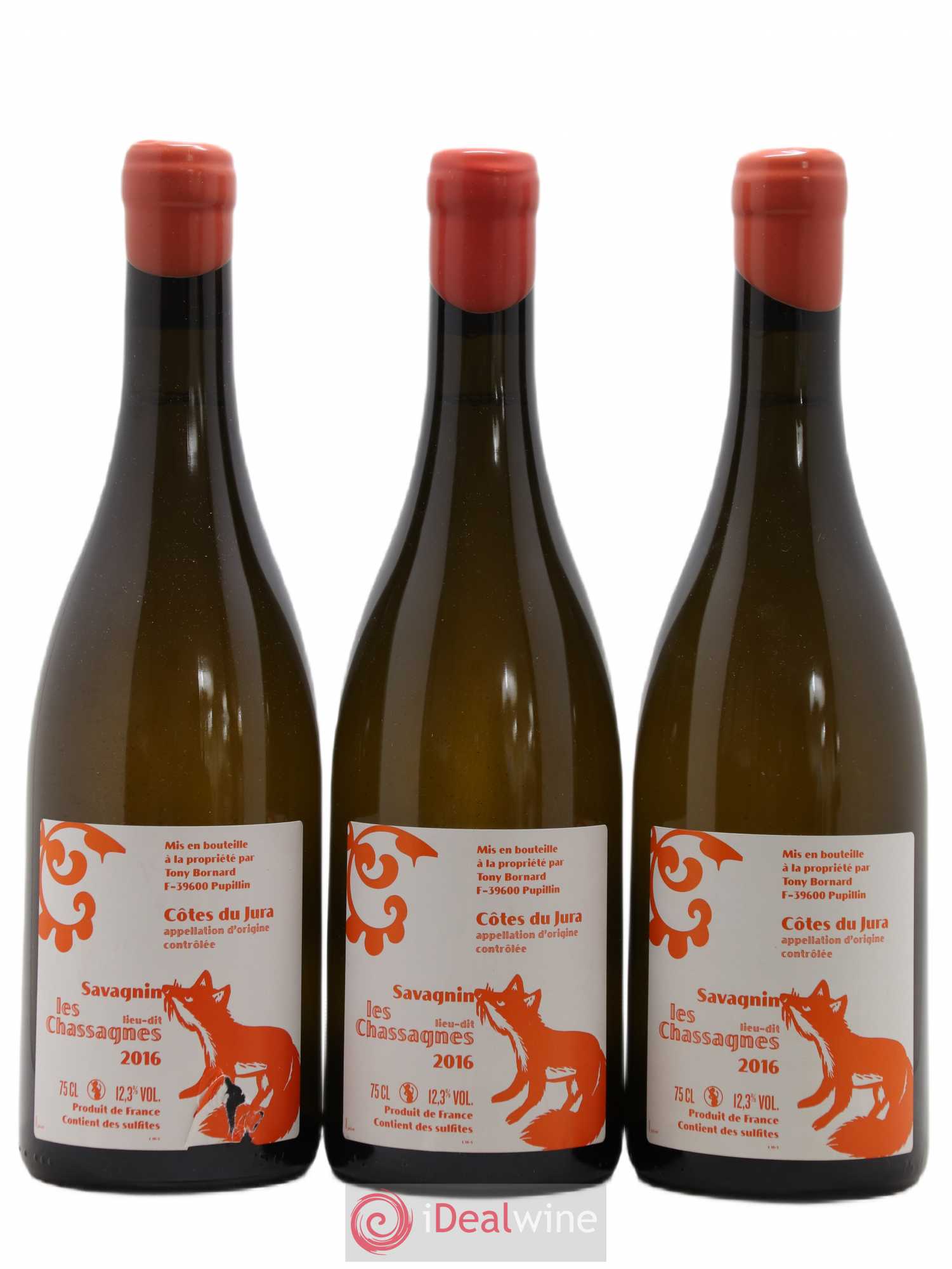 Côtes du Jura Les Chassagnes Savagnin Ouillé Bornard 2016 - Lot de 3 bouteilles - 0