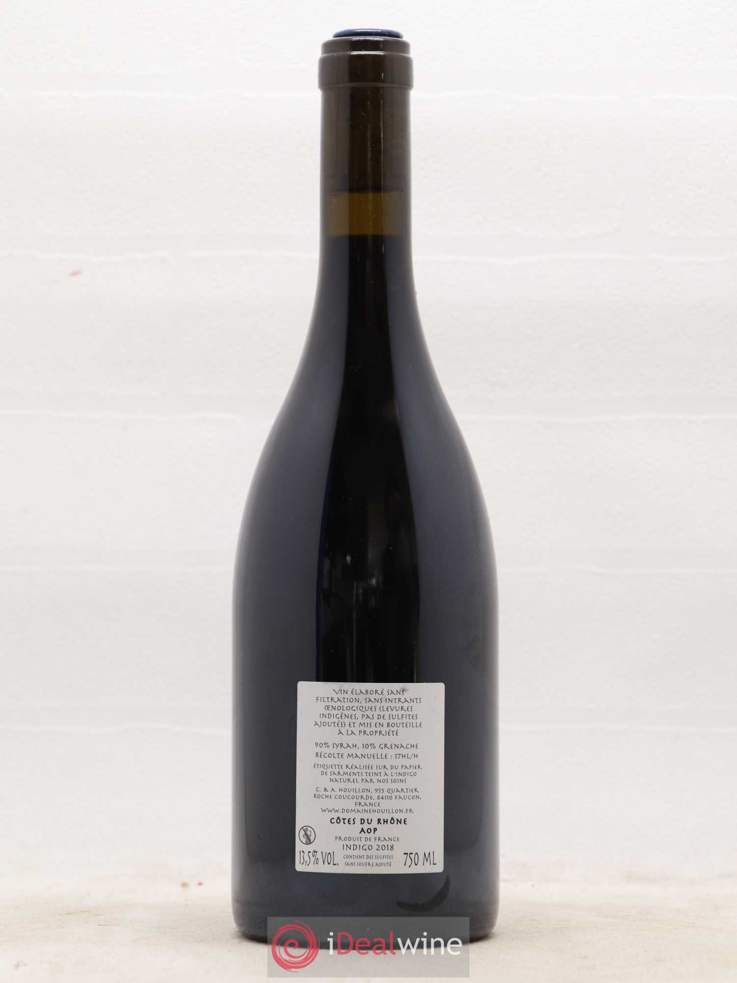 Vin de France (anciennement Côtes-du-Rhône) Indigo Aurélien et Charlotte Houillon 2018 - Lot de 1 bouteille - 1