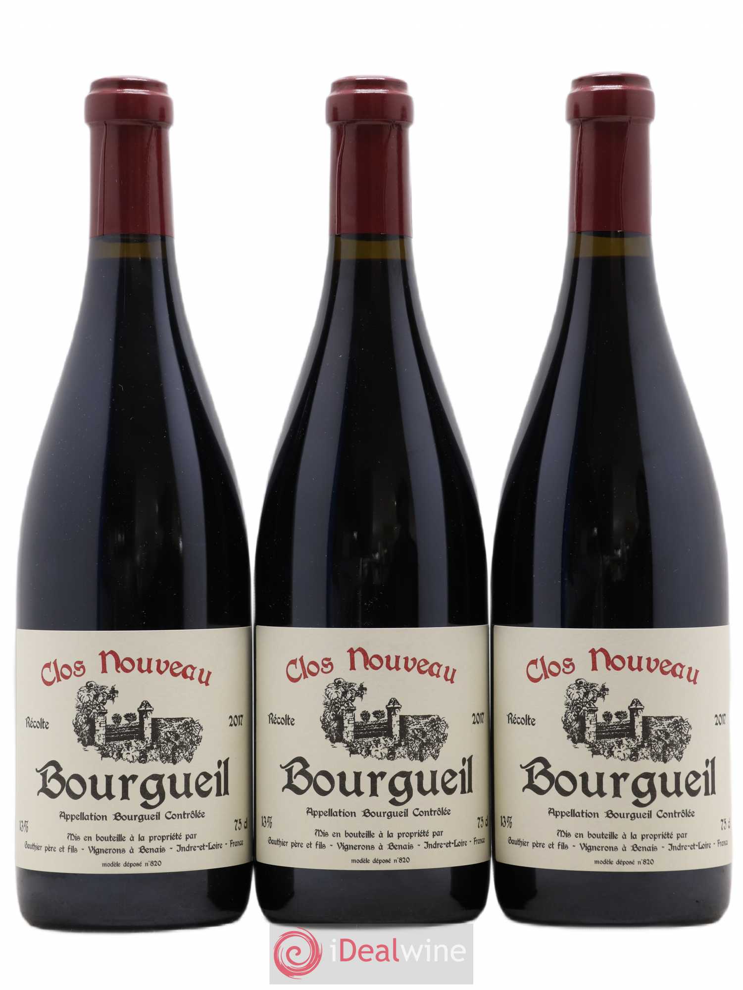 Bourgueil Clos Nouveau Domaine du Bel Air 2017 - Lot de 3 bouteilles - 0