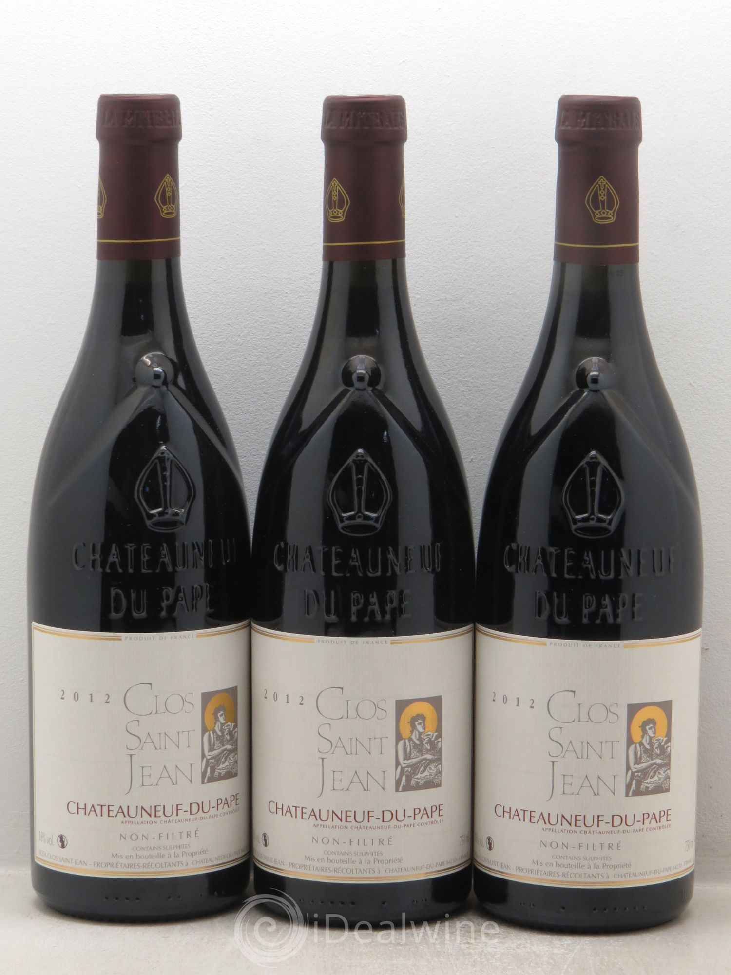 Châteauneuf-du-Pape Clos Saint-Jean Pascal et Vincent Maurel 2012 - Lot de 3 bouteilles - 0