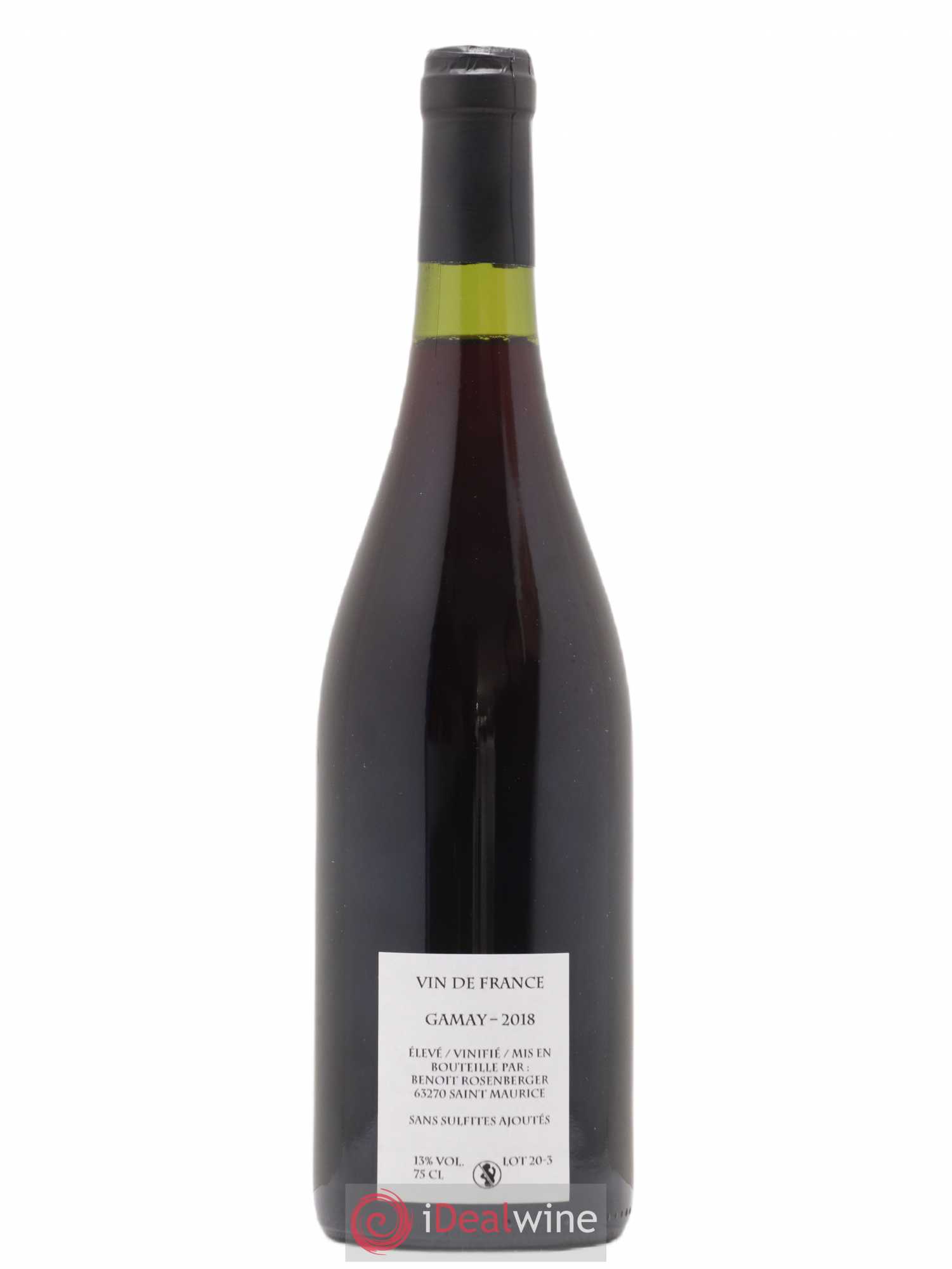 Vin de France Verre de Terre Loup des Vignes Benoit Rosenberger 2018 - Lot de 1 bouteille - 1