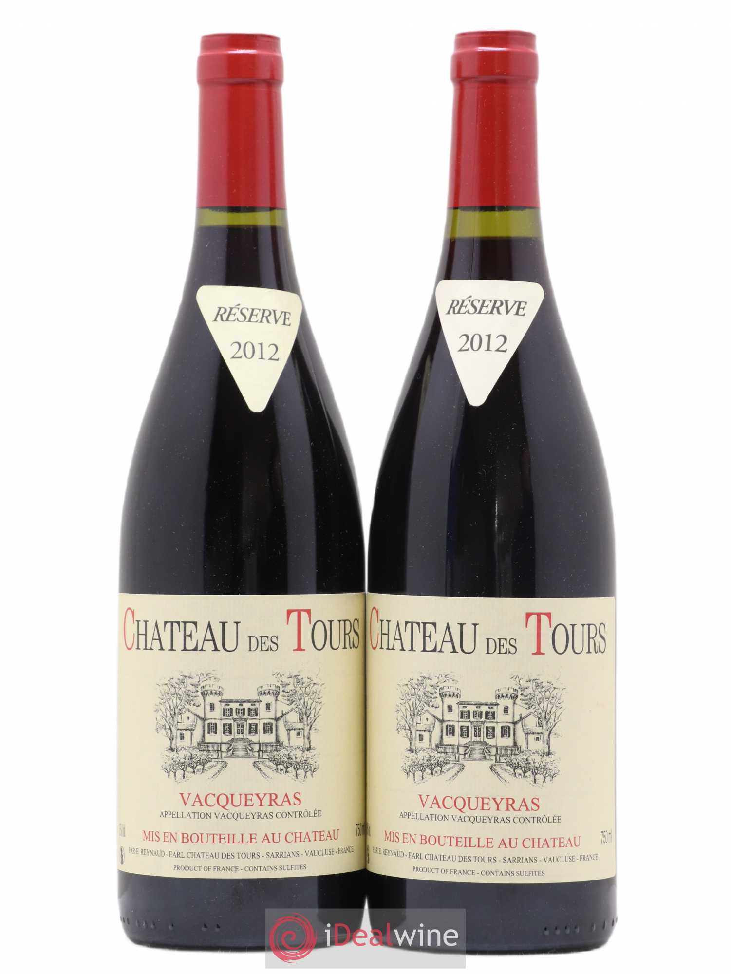 Vacqueyras Château des Tours Emmanuel Reynaud 2012 - Lot de 2 bouteilles - 0