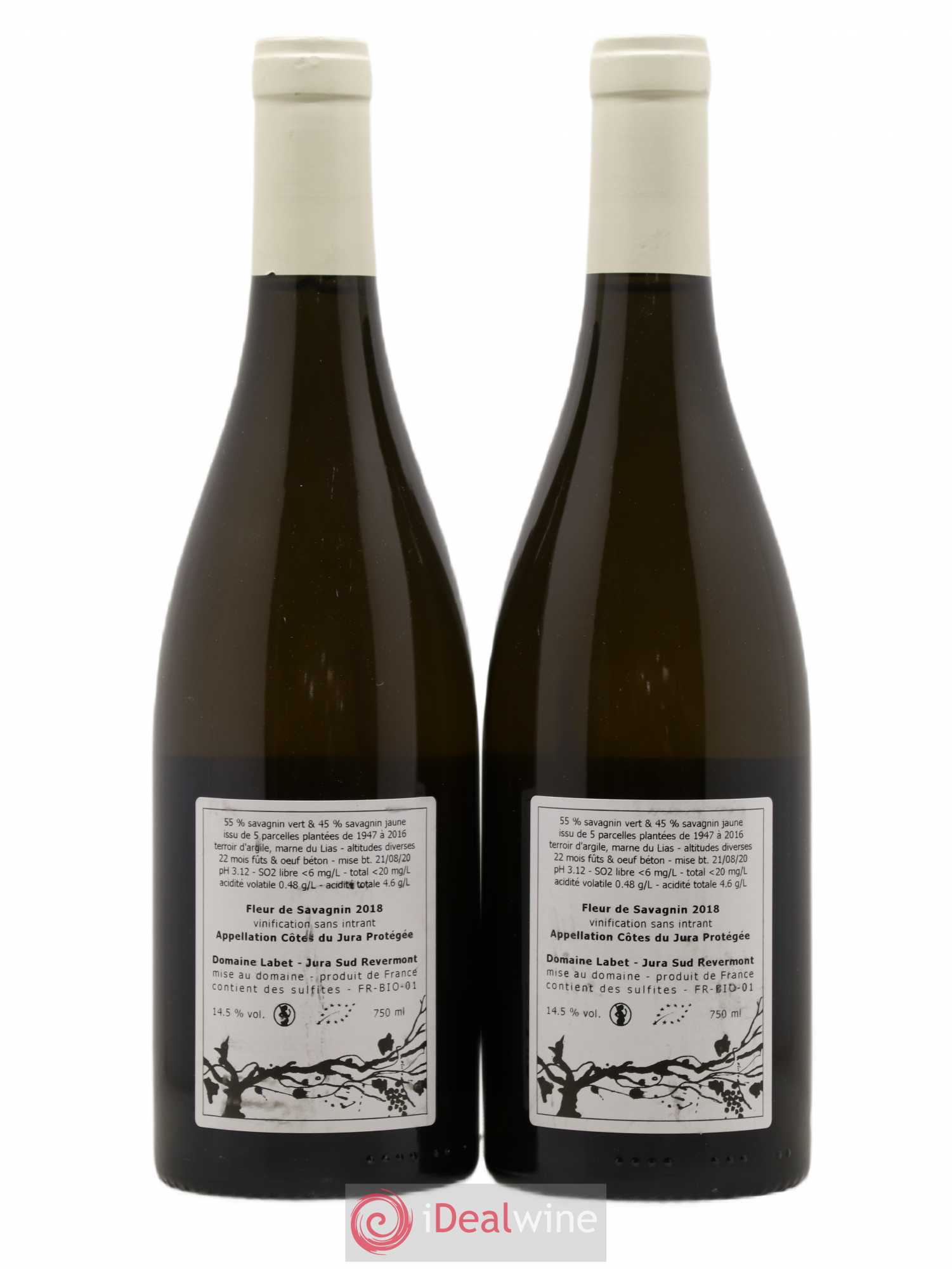 Côtes du Jura Fleur de Savagnin Romain - Julien - Charline Labet 2018 - Lot de 2 bouteilles - 1