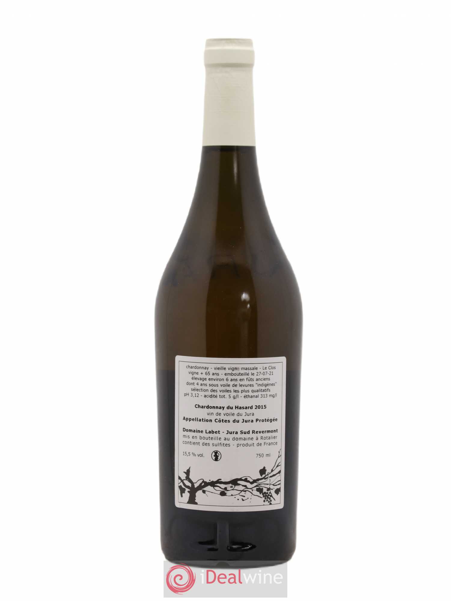 Côtes du Jura Vin de voile Chardonnay du Hasard Romain - Julien  - Charline Labet 2015 - Lot de 1 bouteille - 1
