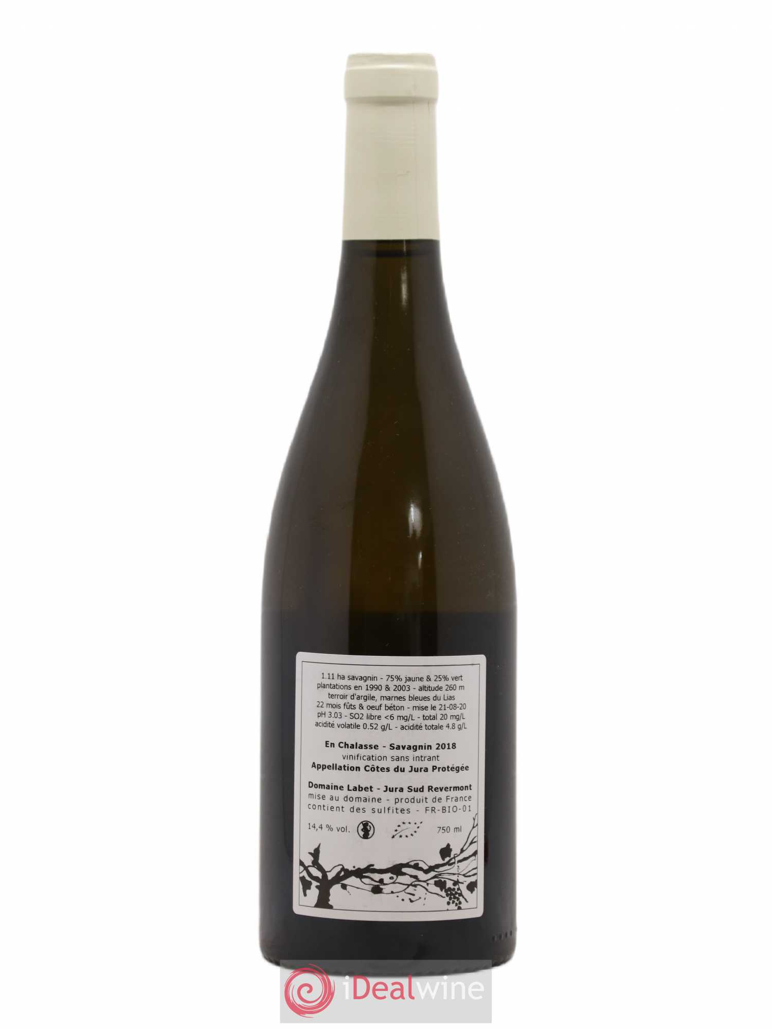 Côtes du Jura Fleur de Savagnin En Chalasse Romain - Julien - Charline Labet 2018 - Lot de 1 bouteille - 1