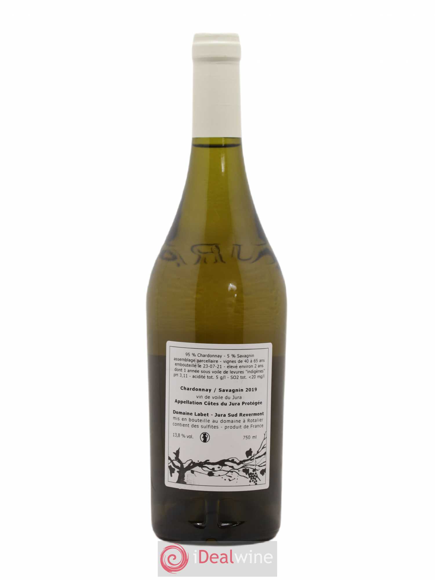 Côtes du Jura Vin de voile Chardonnay du Hasard Romain - Julien  - Charline Labet savagnin 2019 - Lot de 1 bouteille - 1