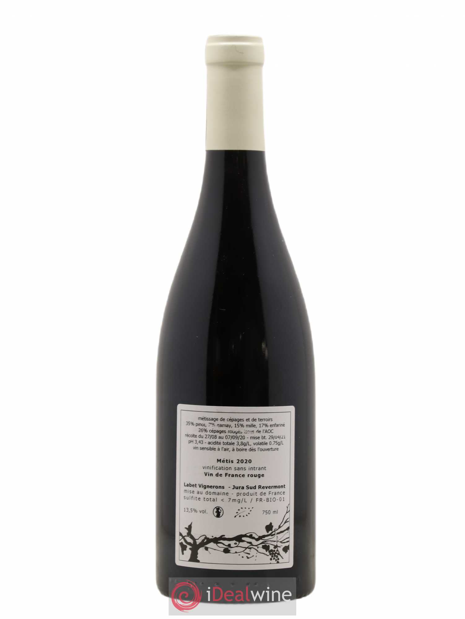 Vin de France Métis Romain - Julien - Charline Labet 2020 - Lot de 1 bouteille - 1