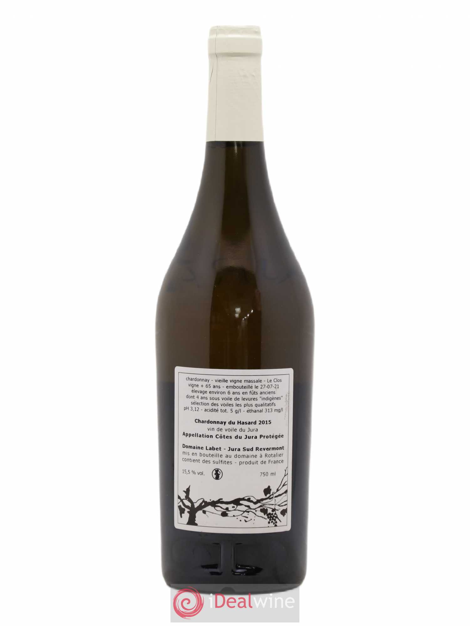 Côtes du Jura Vin de voile Chardonnay du Hasard Romain - Julien - Charline Labet 2015 - Lot de 1 bouteille - 1