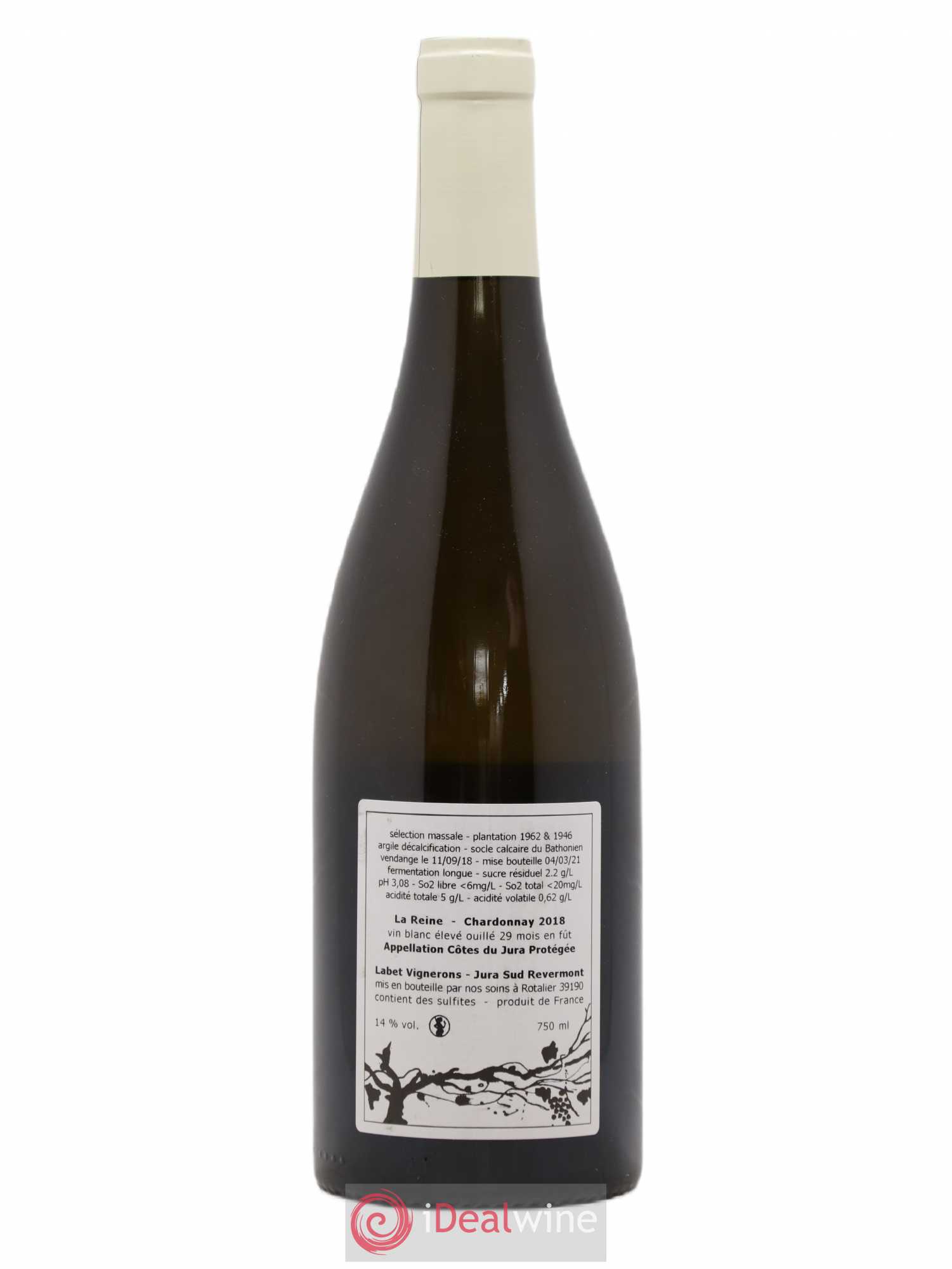 Côtes du Jura Chardonnay La Reine Romain - Julien  - Charline Labet 2018 - Lot de 1 bouteille - 1