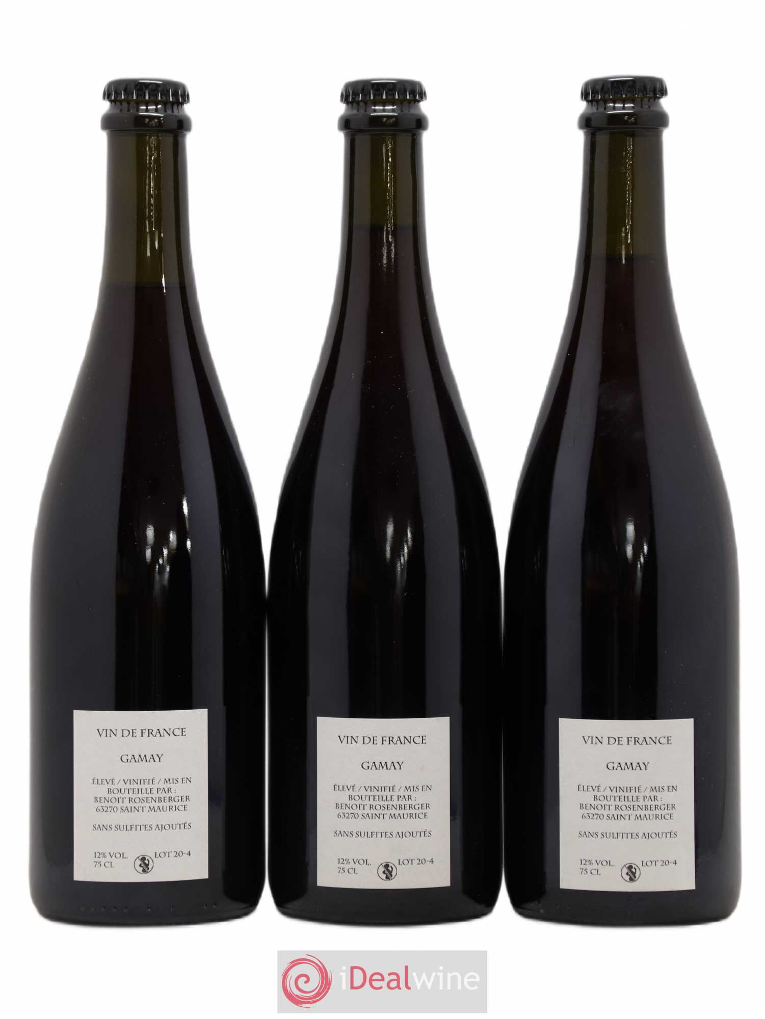 Vin de France Verre de Terre Désaltérofilles Benoit Rosenberger 2020 - Lot de 3 bouteilles - 1