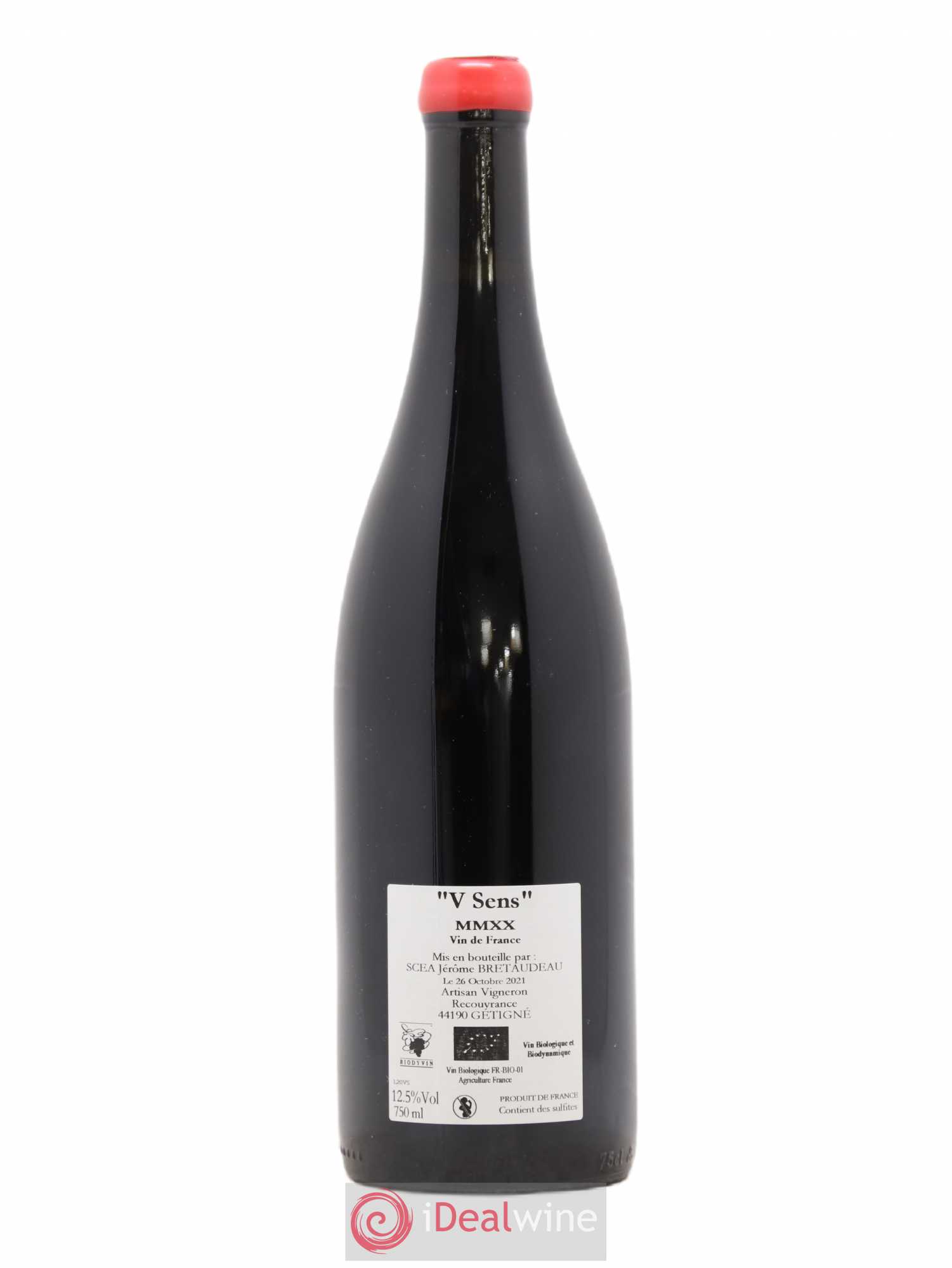 Vin de France V Sens Jérôme Bretaudeau - Domaine de Bellevue  (sans prix de réserve) 2019 - Lot de 1 bouteille - 1