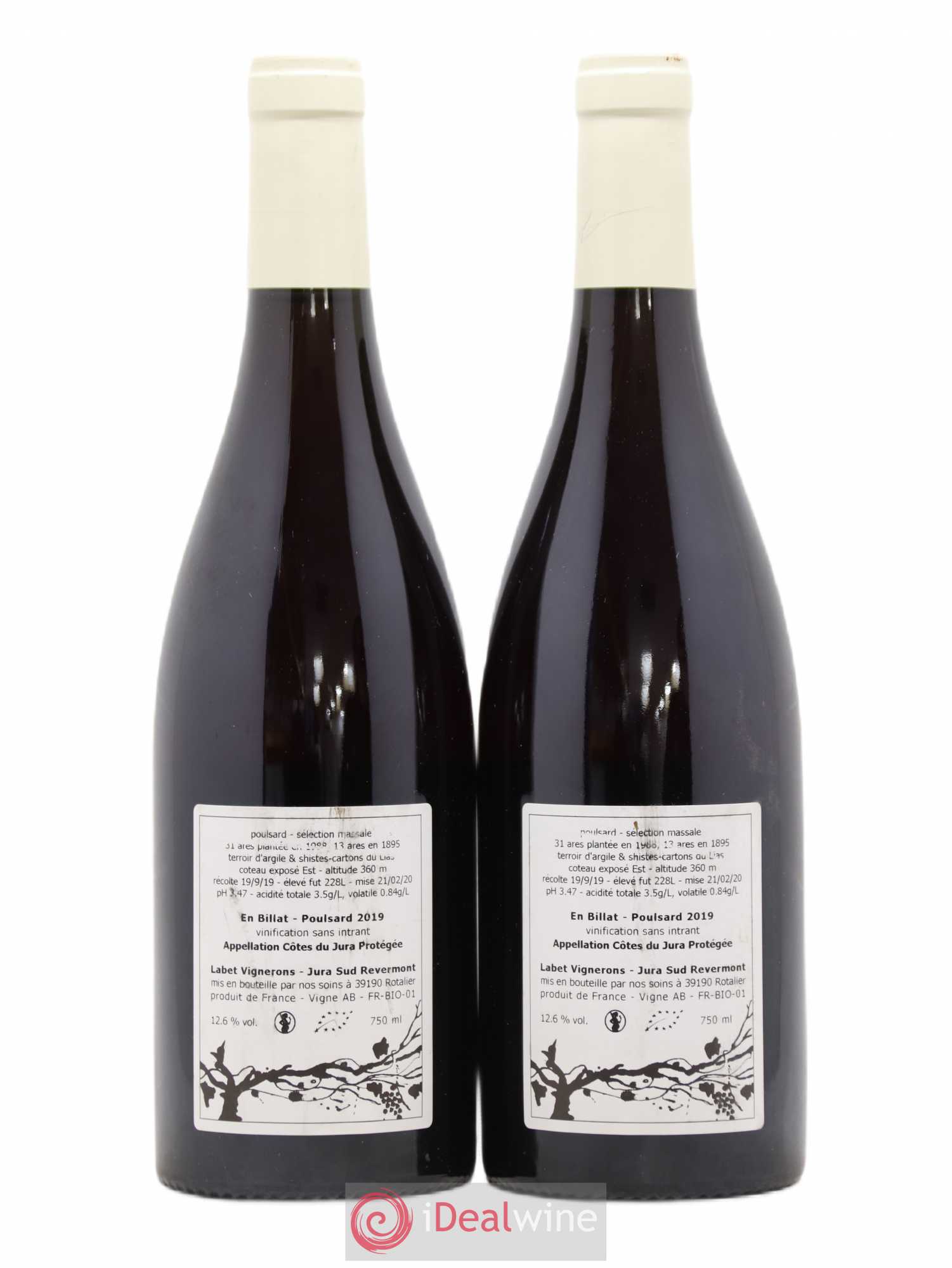 Côtes du Jura Poulsard En Billat Romain - Julien  - Charline Labet 2019 - Lot de 2 bouteilles - 1