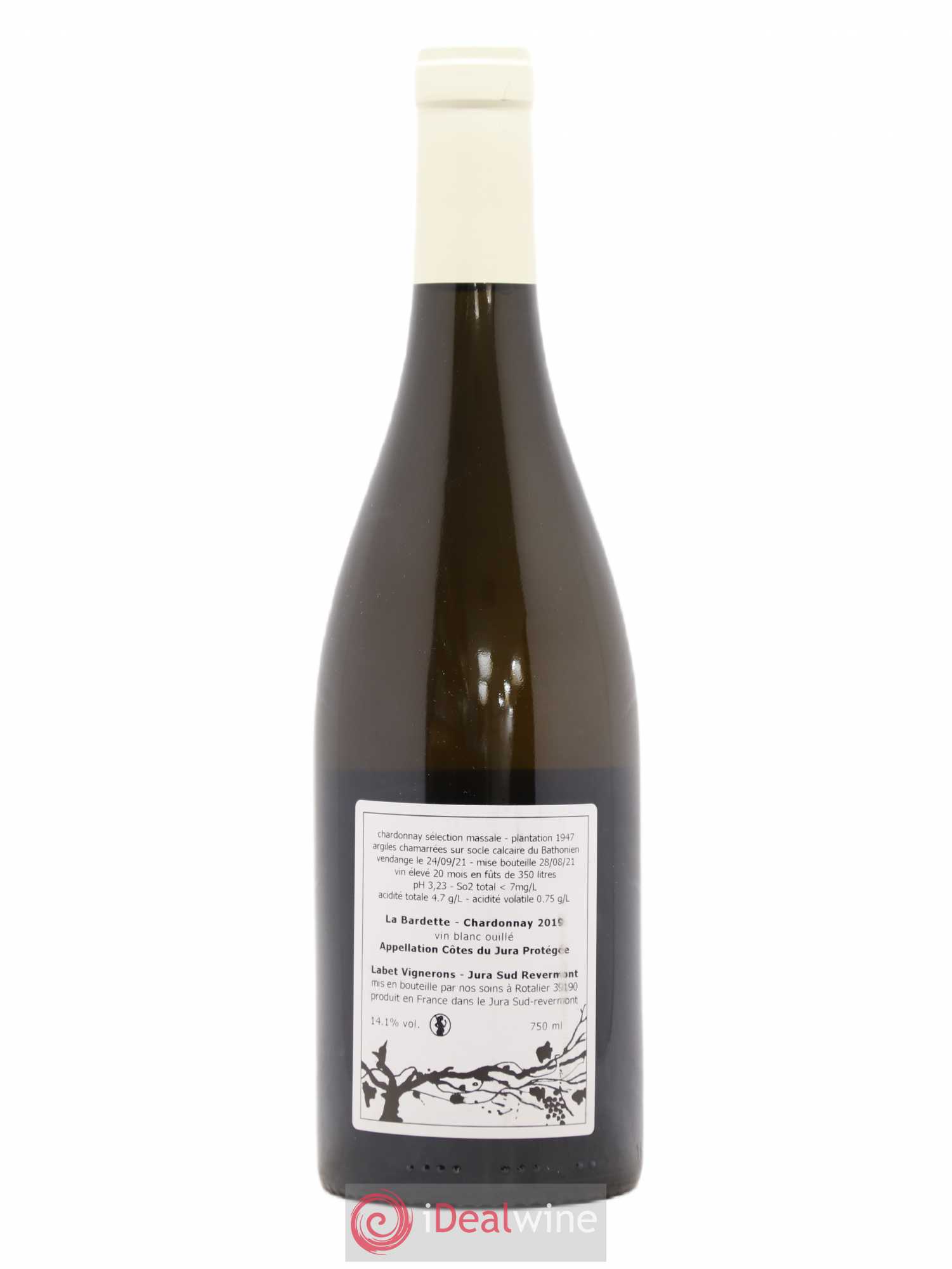 Côtes du Jura Chardonnay La Bardette Romain - Julien - Charline Labet 2019 - Lot de 1 bouteille - 1