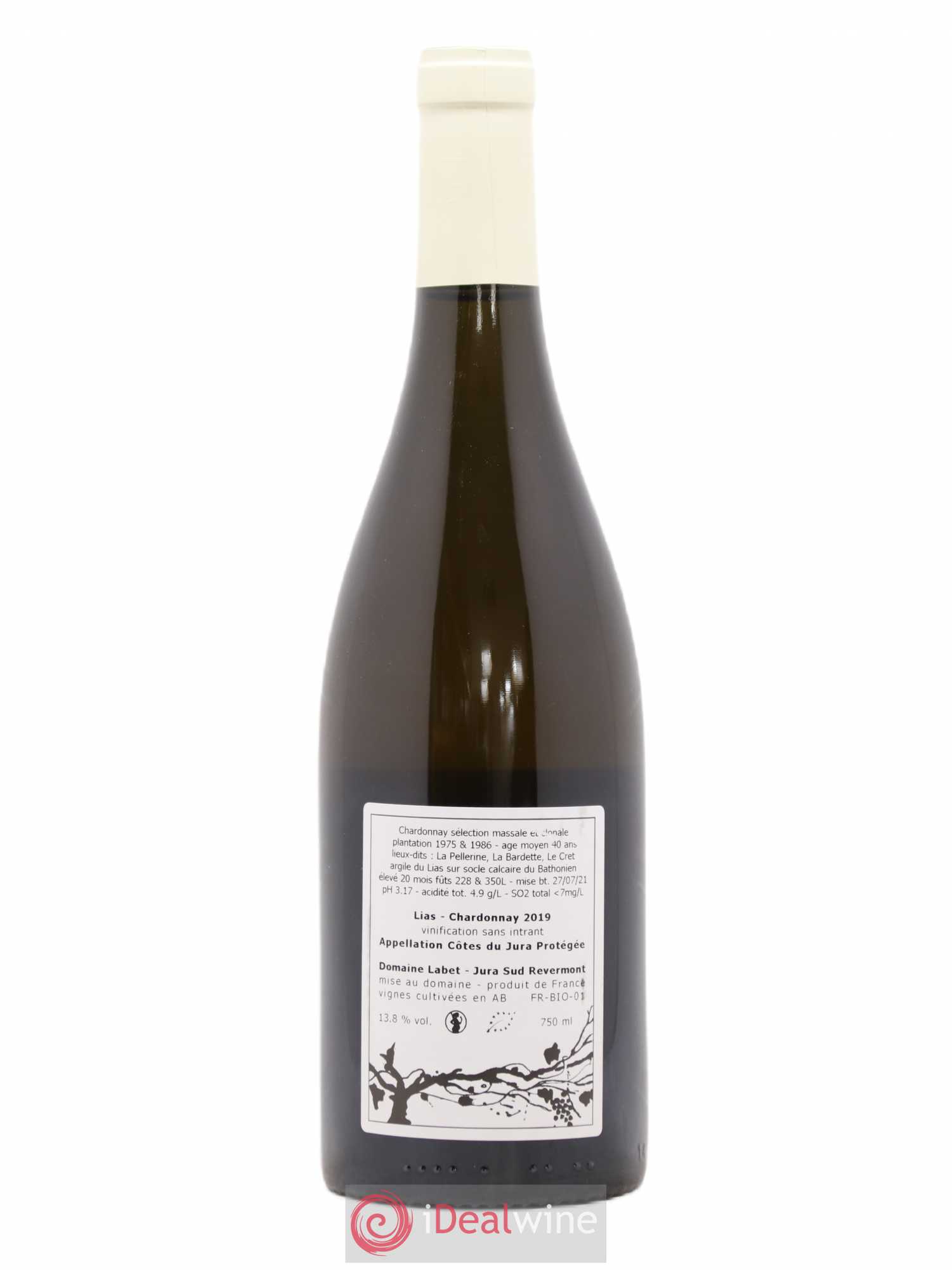 Côtes du Jura Chardonnay Lias Romain - Julien - Charline Labet 2019 - Lot de 1 bouteille - 1