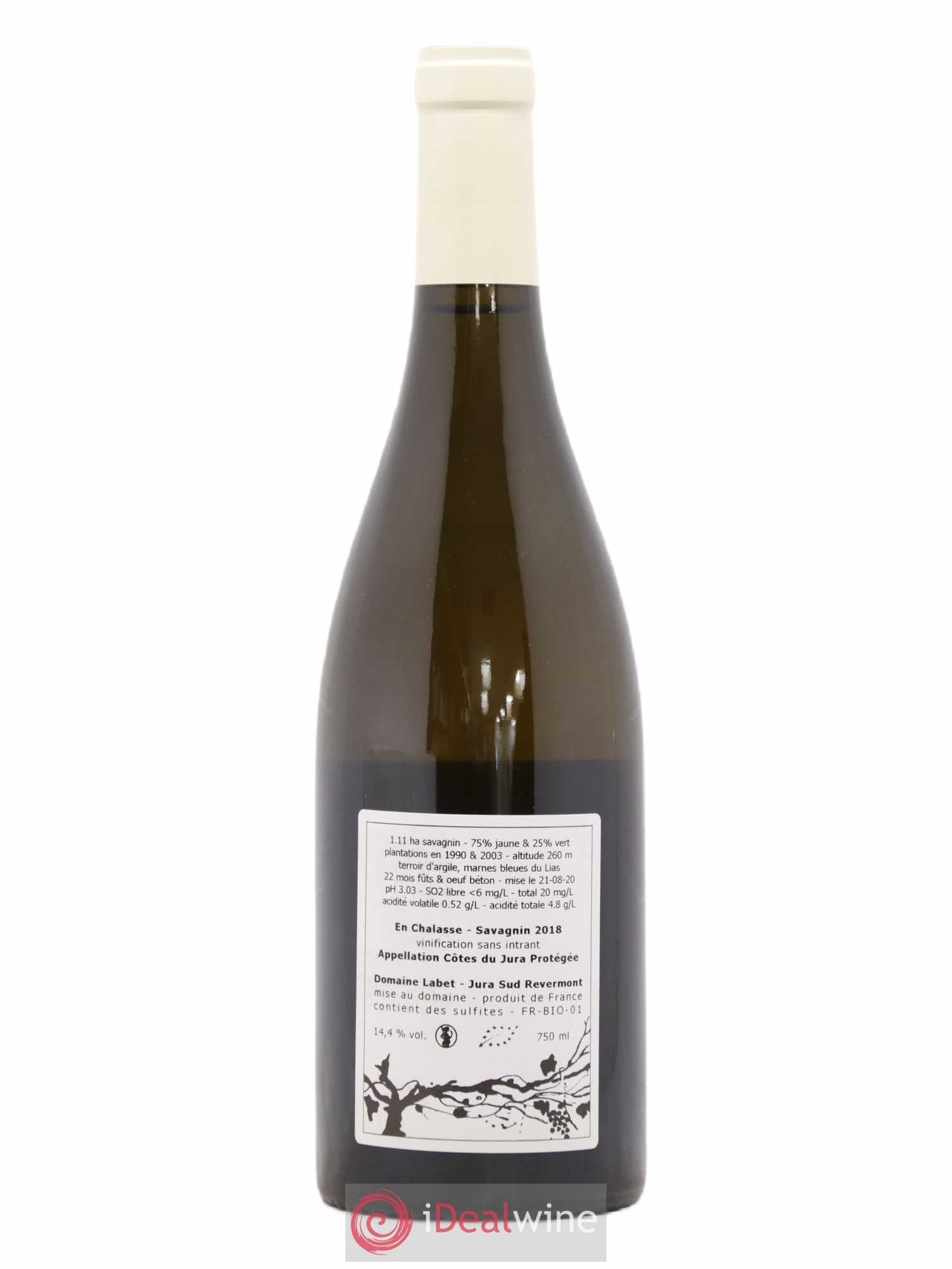 Côtes du Jura Fleur de Savagnin En Chalasse Romain - Julien - Charline Labet 2018 - Lot de 1 bouteille - 1