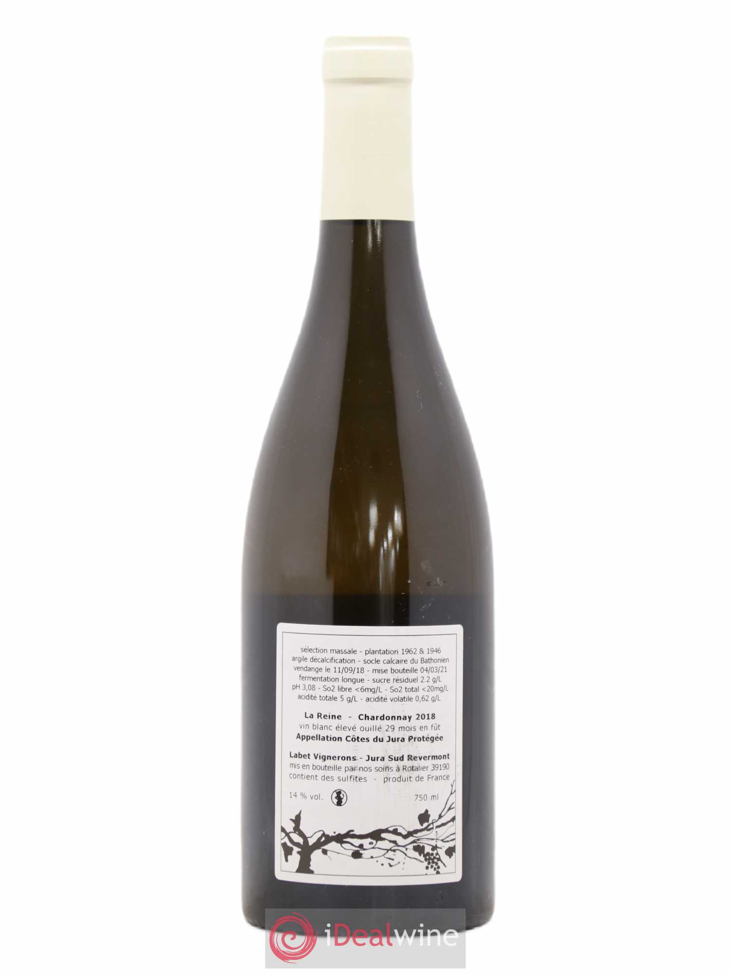 Côtes du Jura Chardonnay La Reine Romain - Julien - Charline Labet 2018 - Lot de 1 bouteille - 1