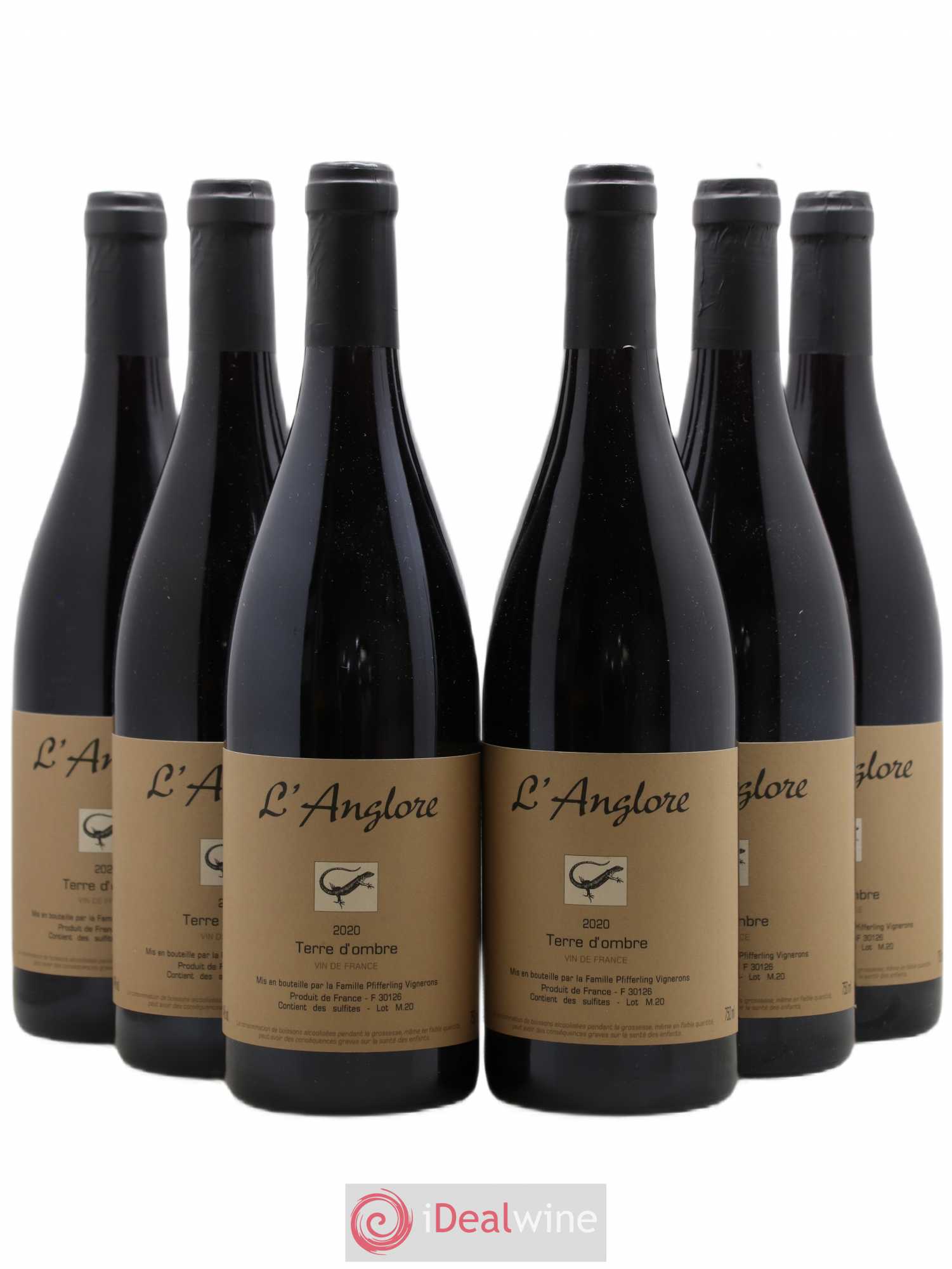 Vin de France Terre d'Ombre L'Anglore 2020 - Lot de 6 bouteilles - 0
