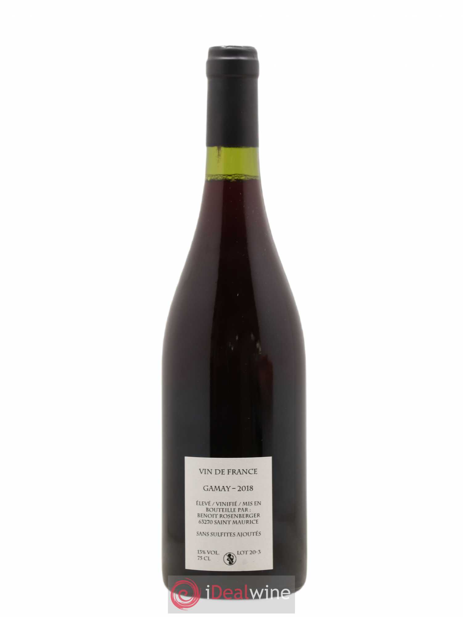 Vin de France Verre de Terre Loup des Vignes Benoit Rosenberger 2018 - Lot de 1 bouteille - 1