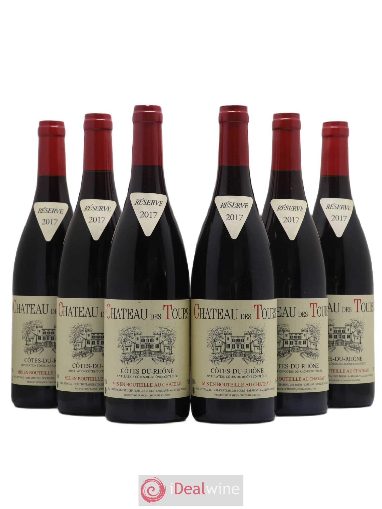 Côtes-du-Rhône Château des Tours Emmanuel Reynaud 2017 - Lot de 6 bouteilles - 0