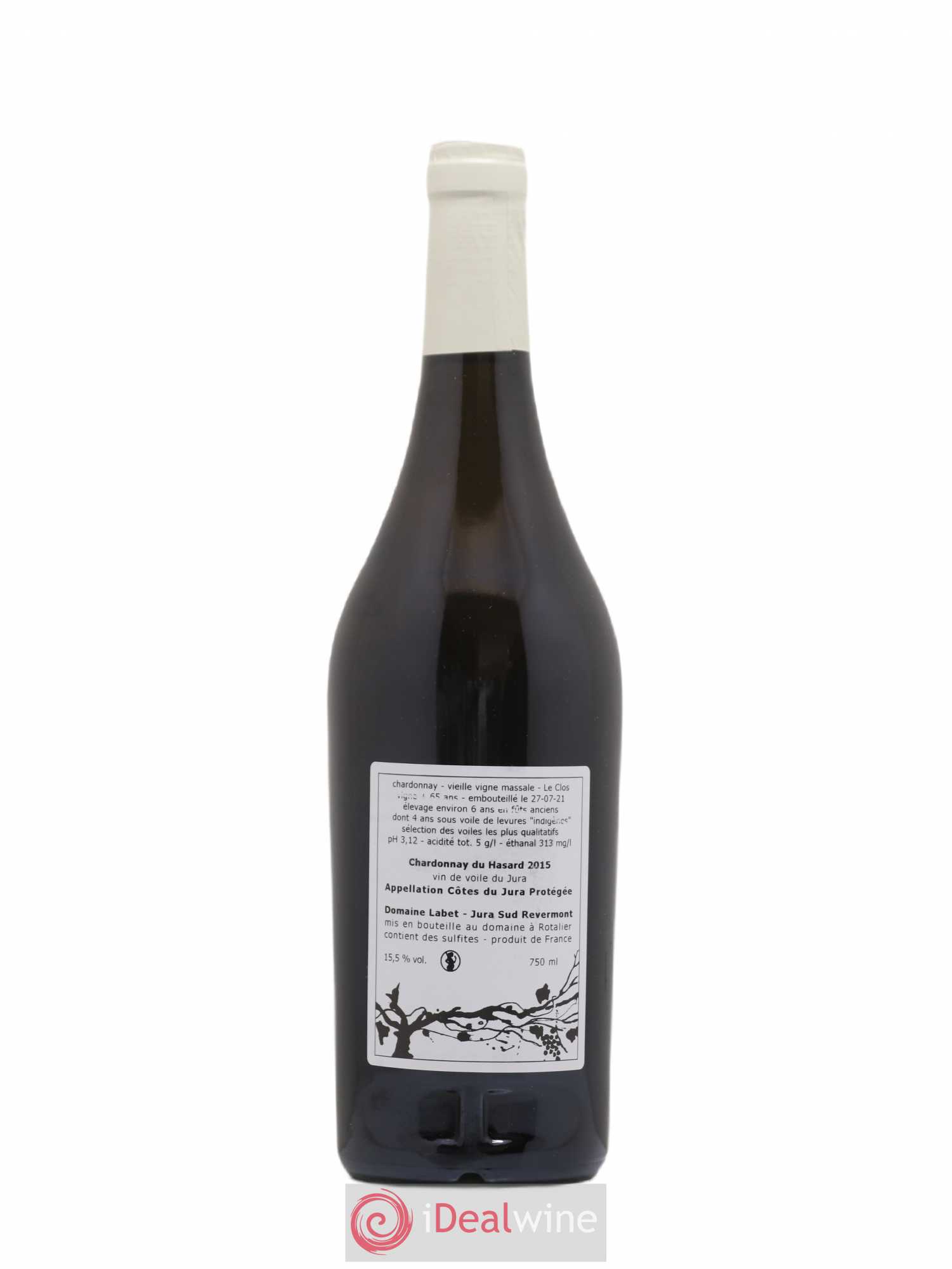 Côtes du Jura Vin de voile Chardonnay du Hasard Romain - Julien - Charline Labet 2015 - Lot de 1 bouteille - 1