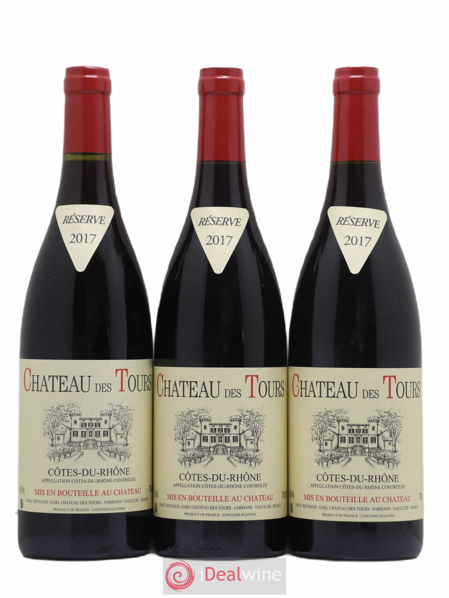 Côtes-du-Rhône Château des Tours Emmanuel Reynaud 2017 - Lot de 3 bouteilles - 0
