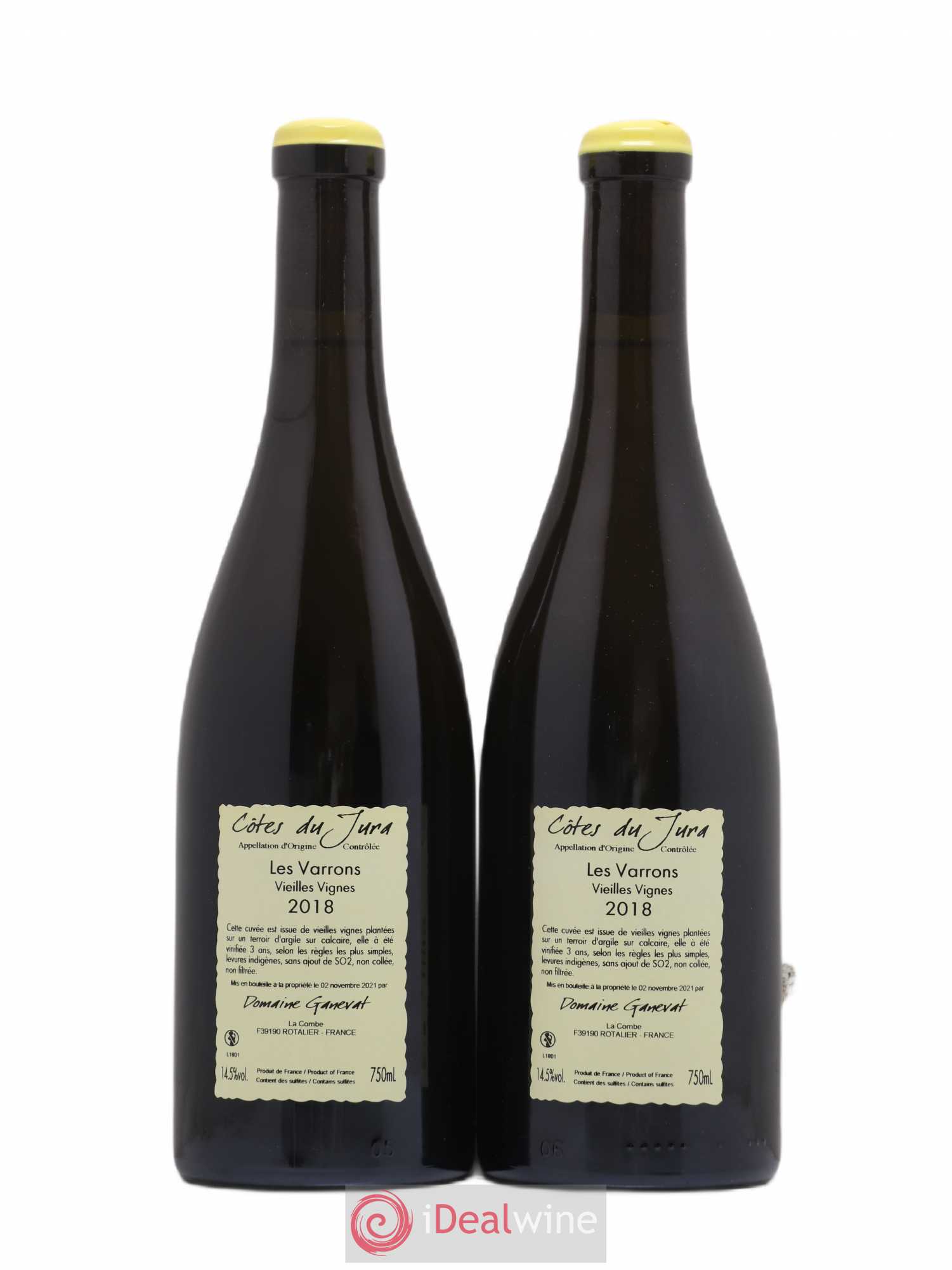 Côtes du Jura Les Varrons Vieilles Vignes Jean-François Ganevat (Domaine) 2018 - Lot de 2 bouteilles - 1
