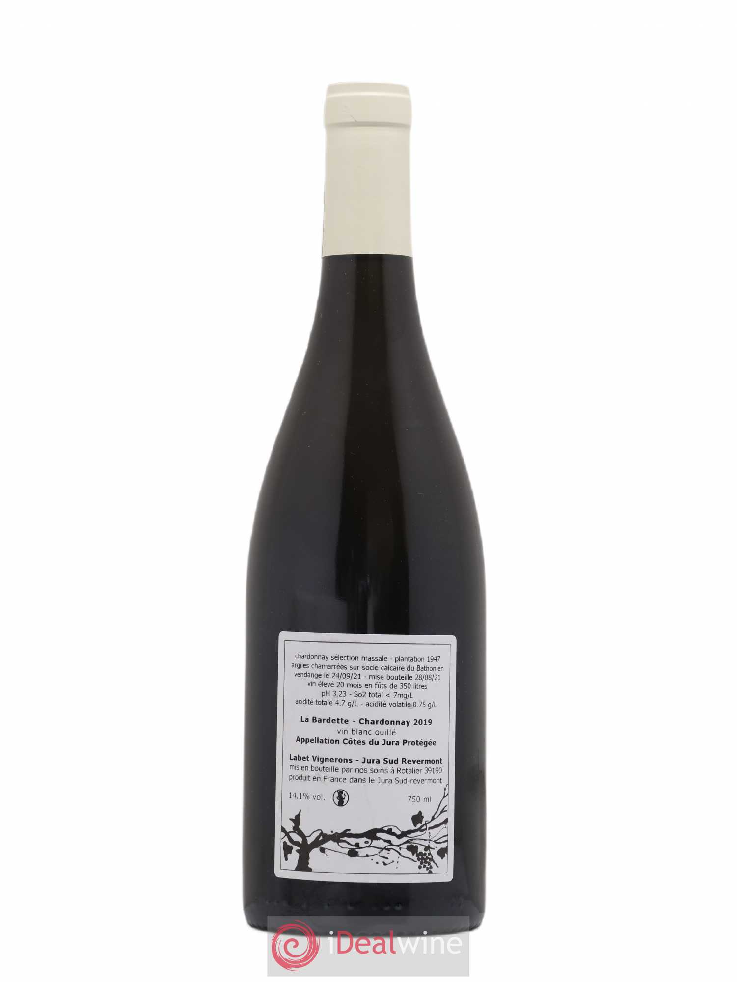 Côtes du Jura Chardonnay La Bardette Romain - Julien - Charline Labet 2019 - Lot de 1 bouteille - 1