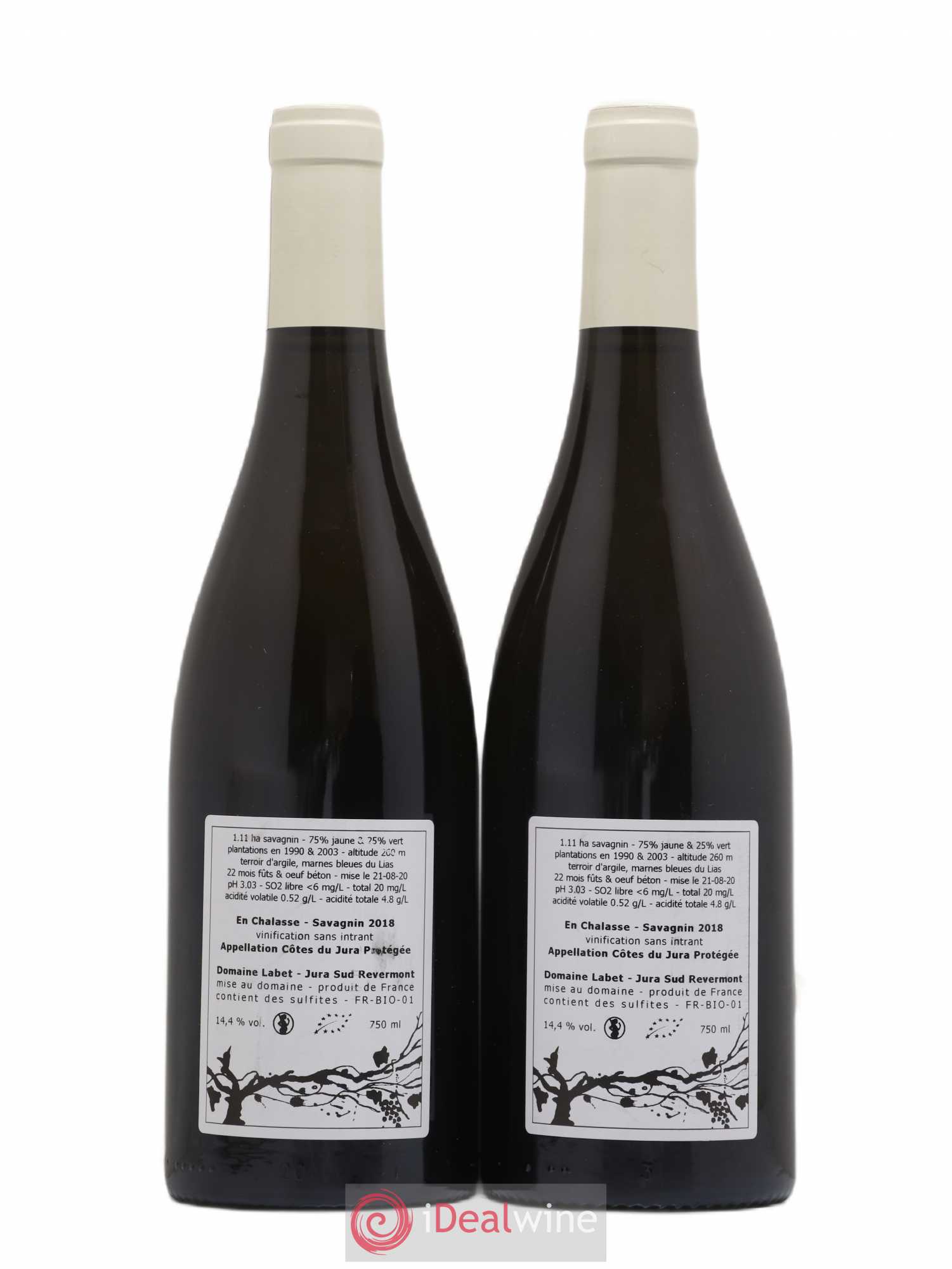 Côtes du Jura Fleur de Savagnin En Chalasse Romain - Julien - Charline Labet 2018 - Lot de 2 bouteilles - 1